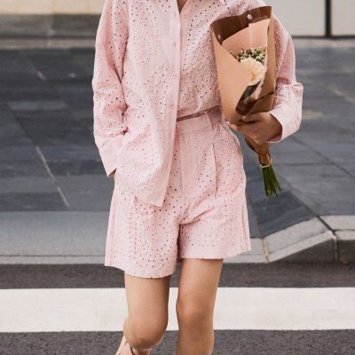 RuchedReady® Relaxed Collared Shirt in Soft Breeze Broderie