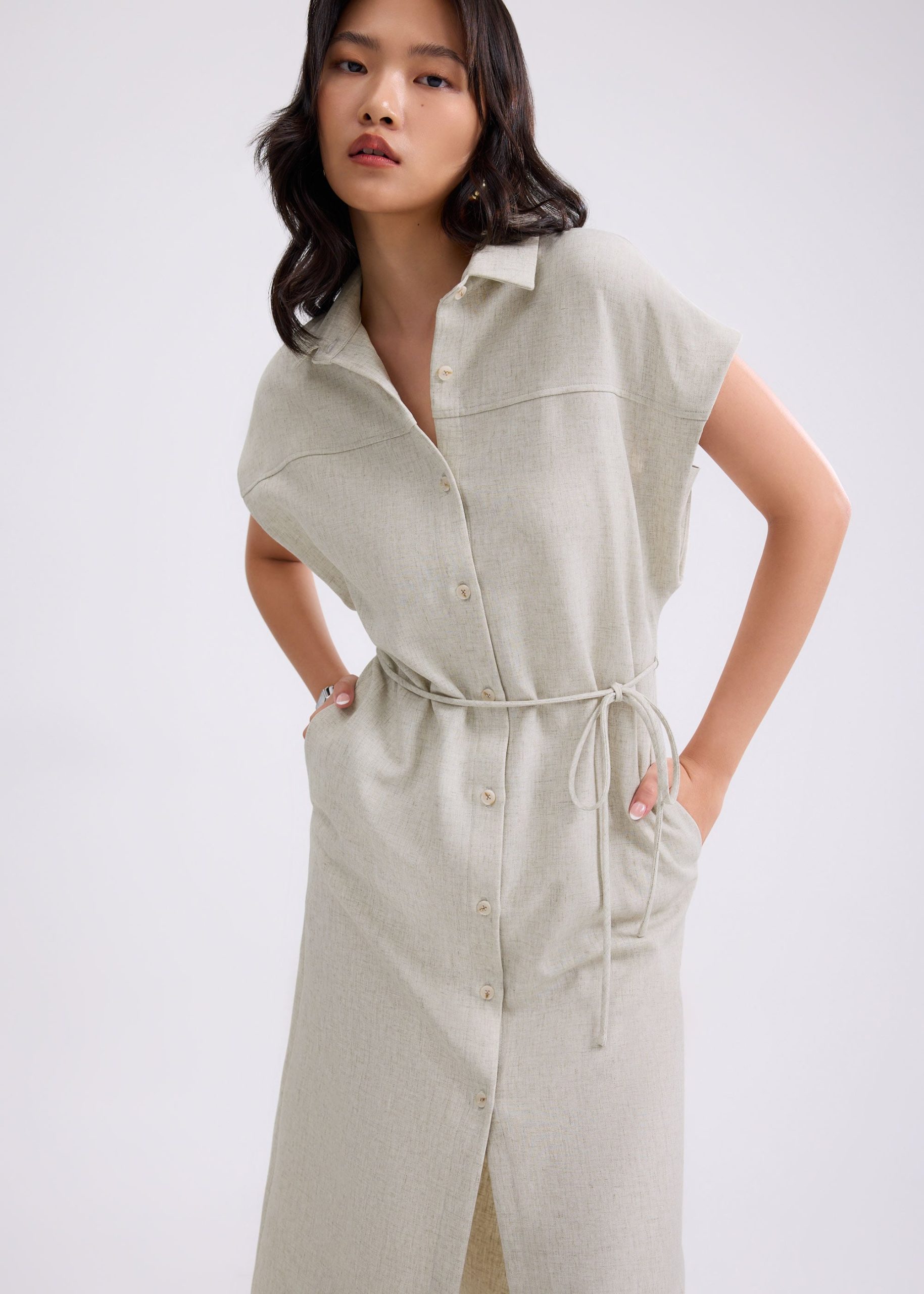 Lian Button Down Column Midaxi Dress - Image 8