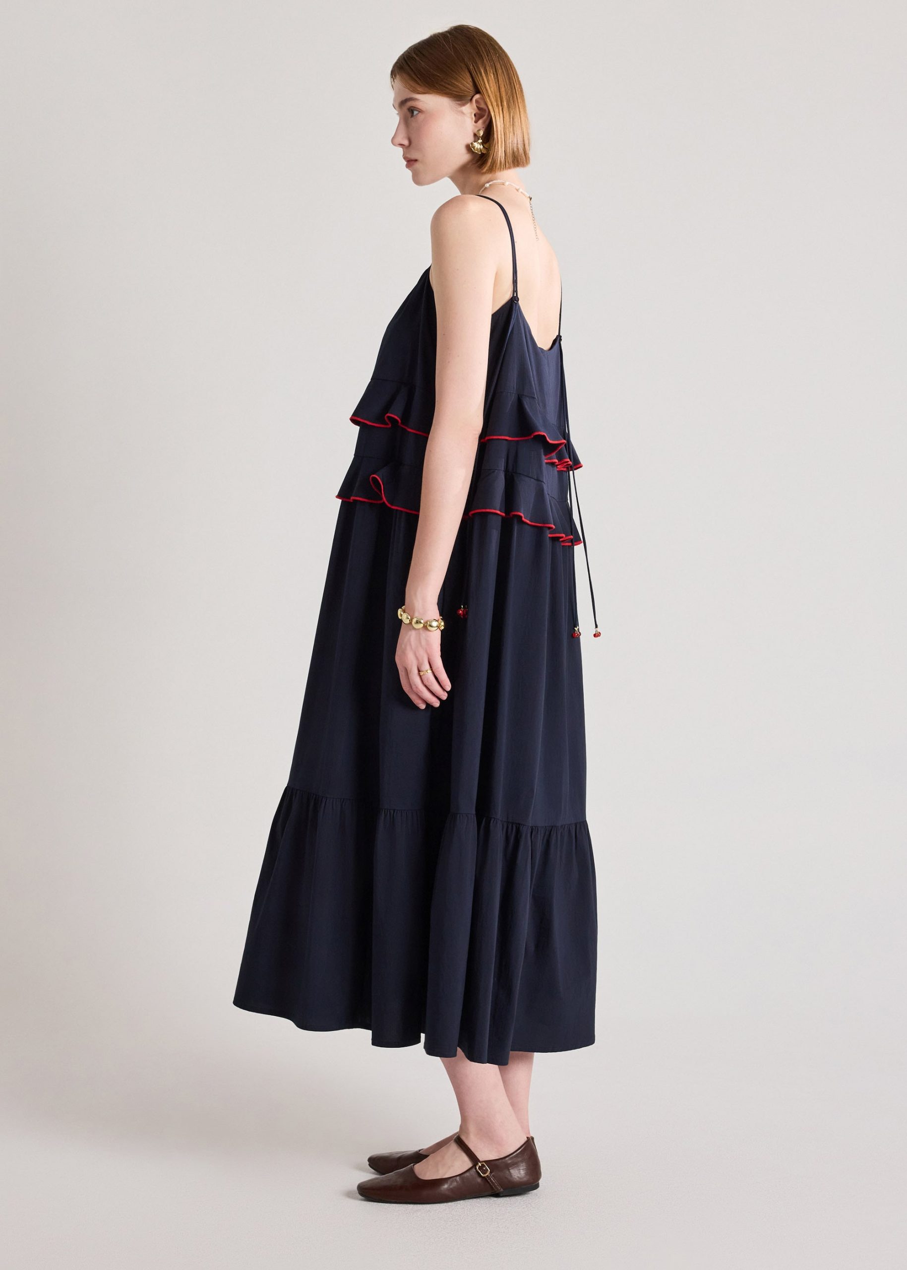 Cotton Tiered Trapeze Dress - Image 8