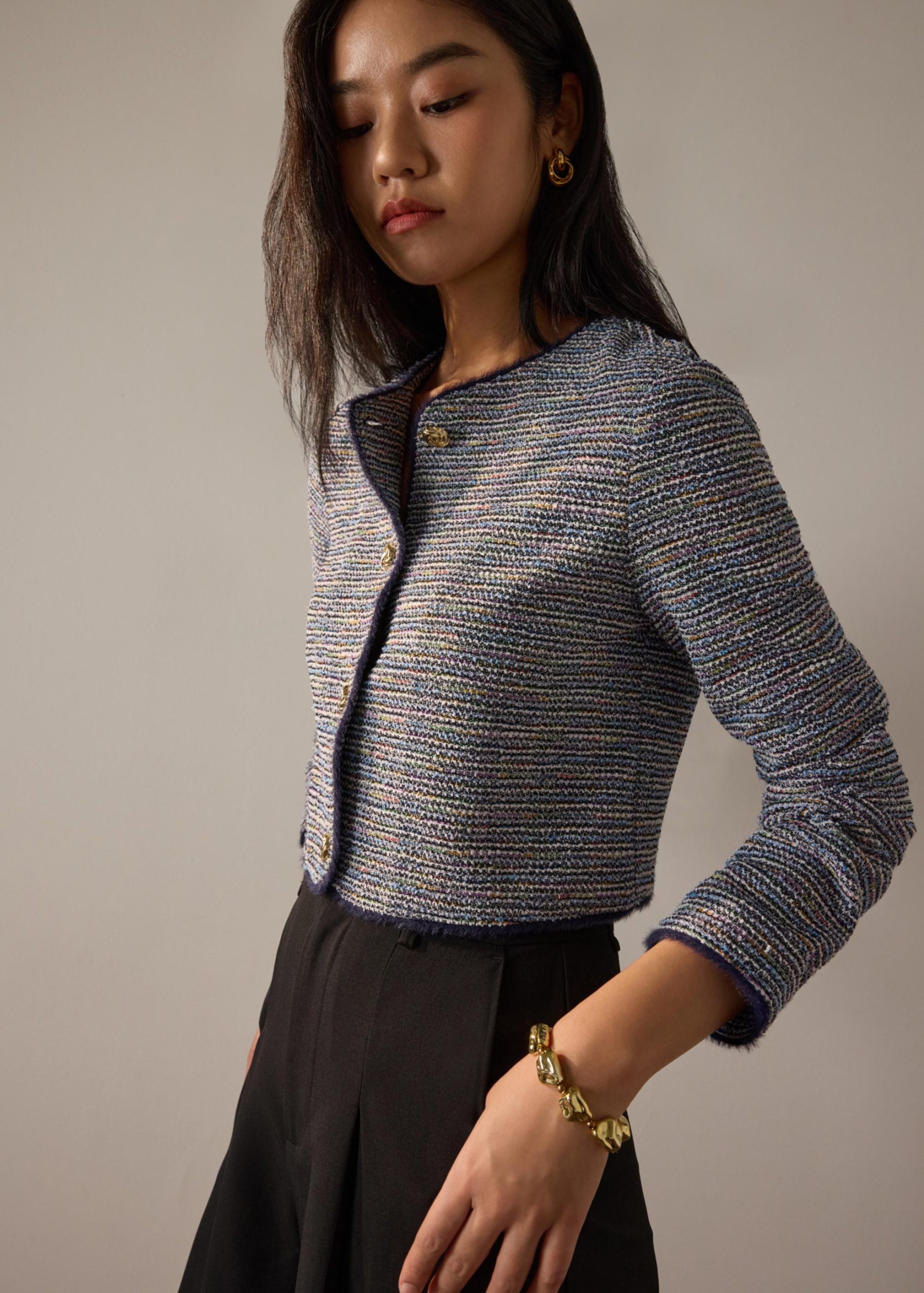 Sae RuchedReady® Stretch Tweed Boxy Jacket - Image 4