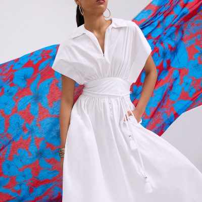 Dahlia Poplin Fit & Flare Midaxi Dress