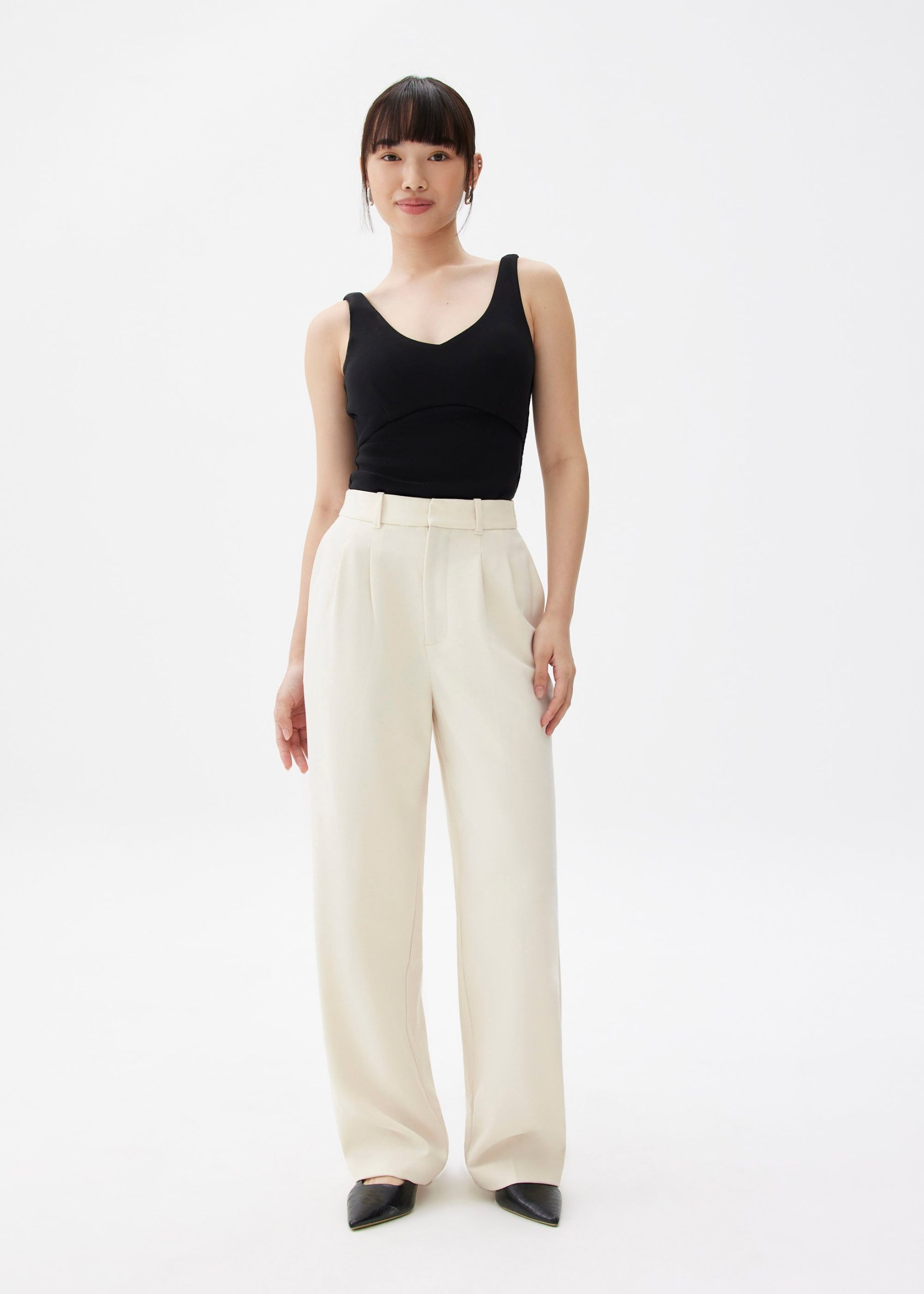 Lana Relaxed Melange Tailored Pants - Image 2
