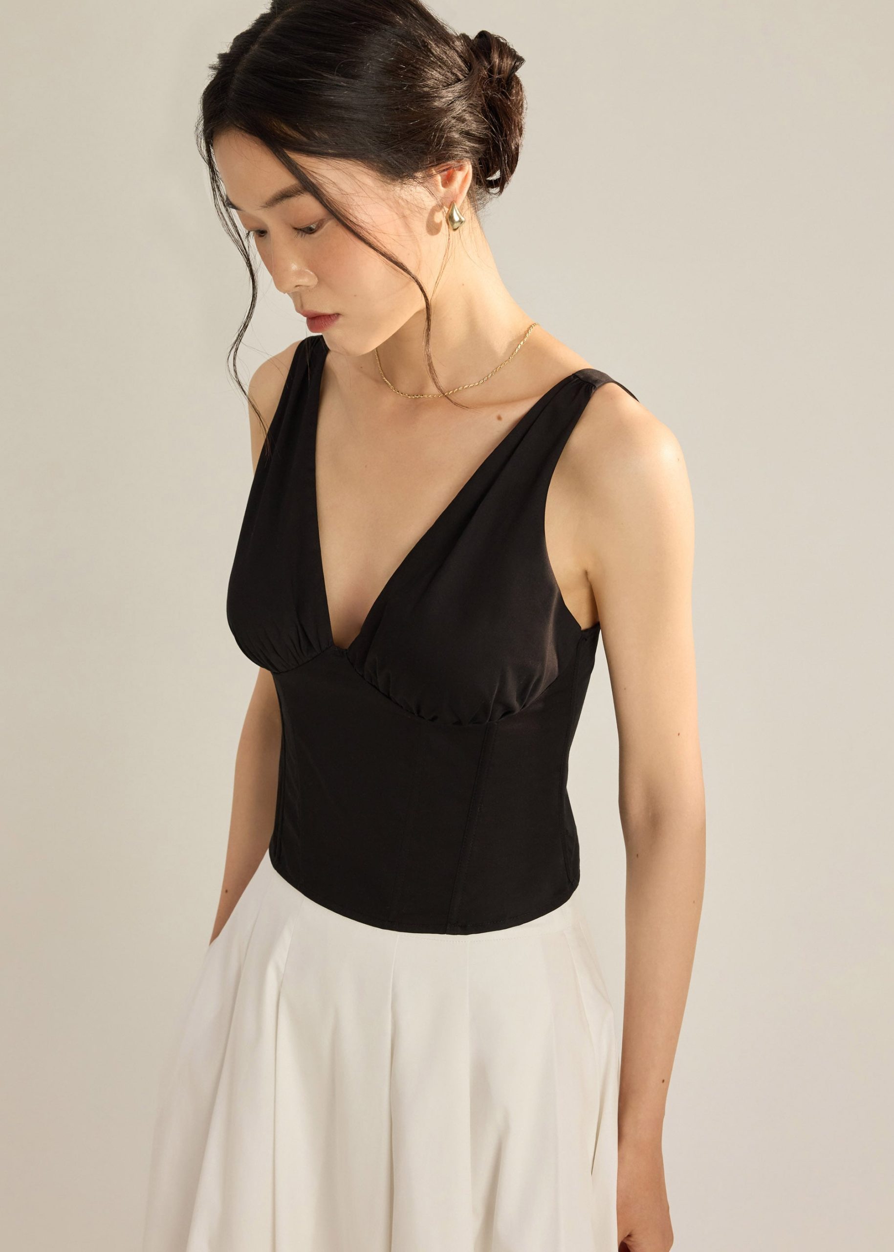 BraFree by LB Cotton Plunge Camisole - Image 2