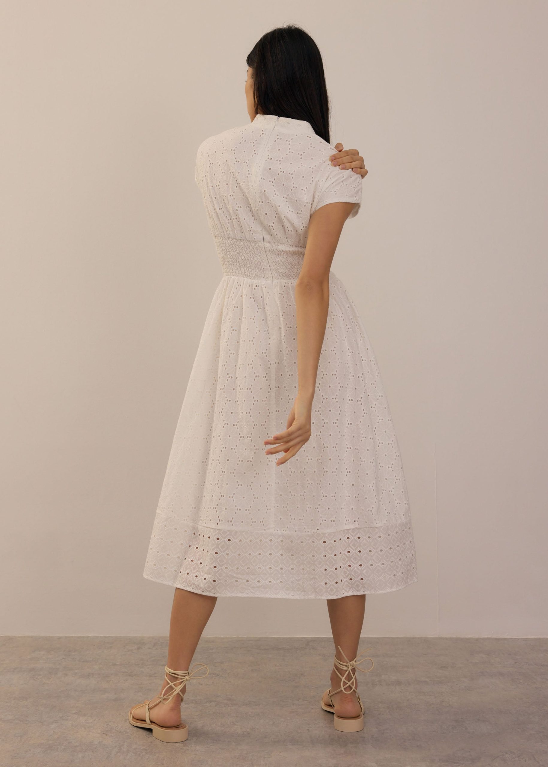 Broderie Fit & Flare Midi Dress - Image 5