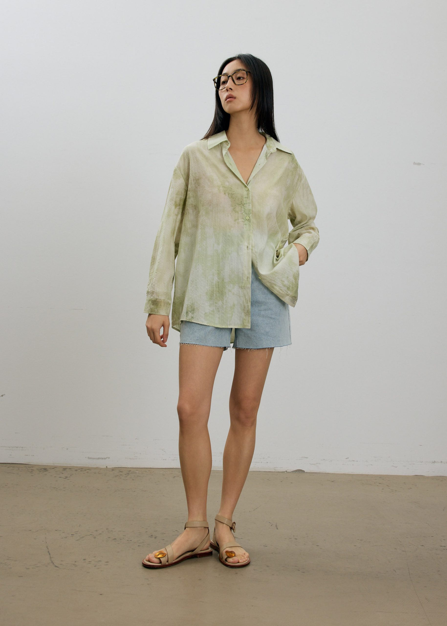 Oversized Abstract Collared Shirt - Image 10