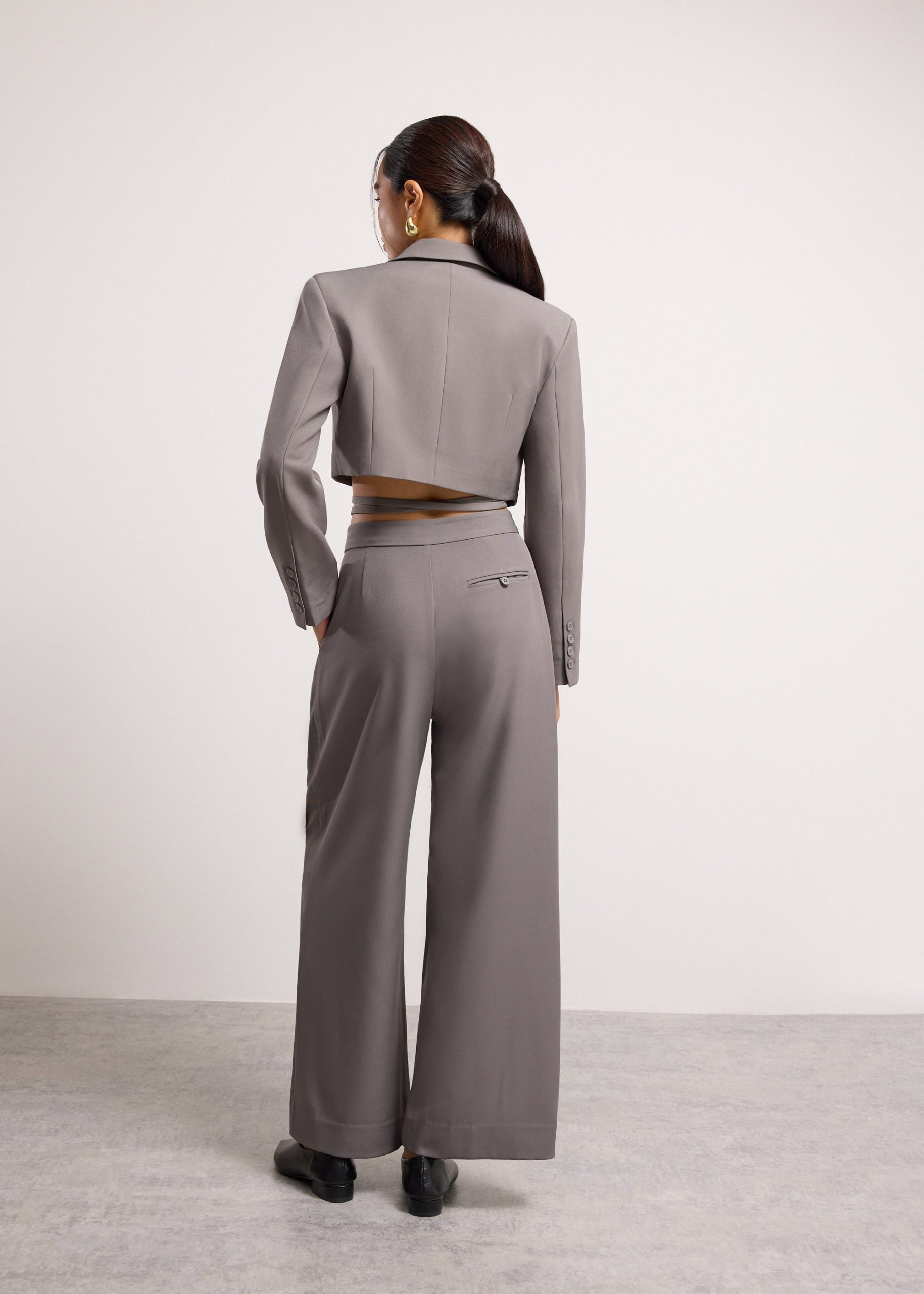 Detachable Waistband Flap Straight Leg Pants - Image 9