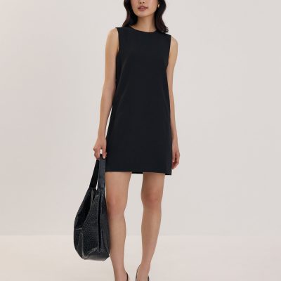 Round Neck Shift Mini Dress