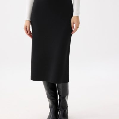Esha Elastic Knit Column Midi Skirt