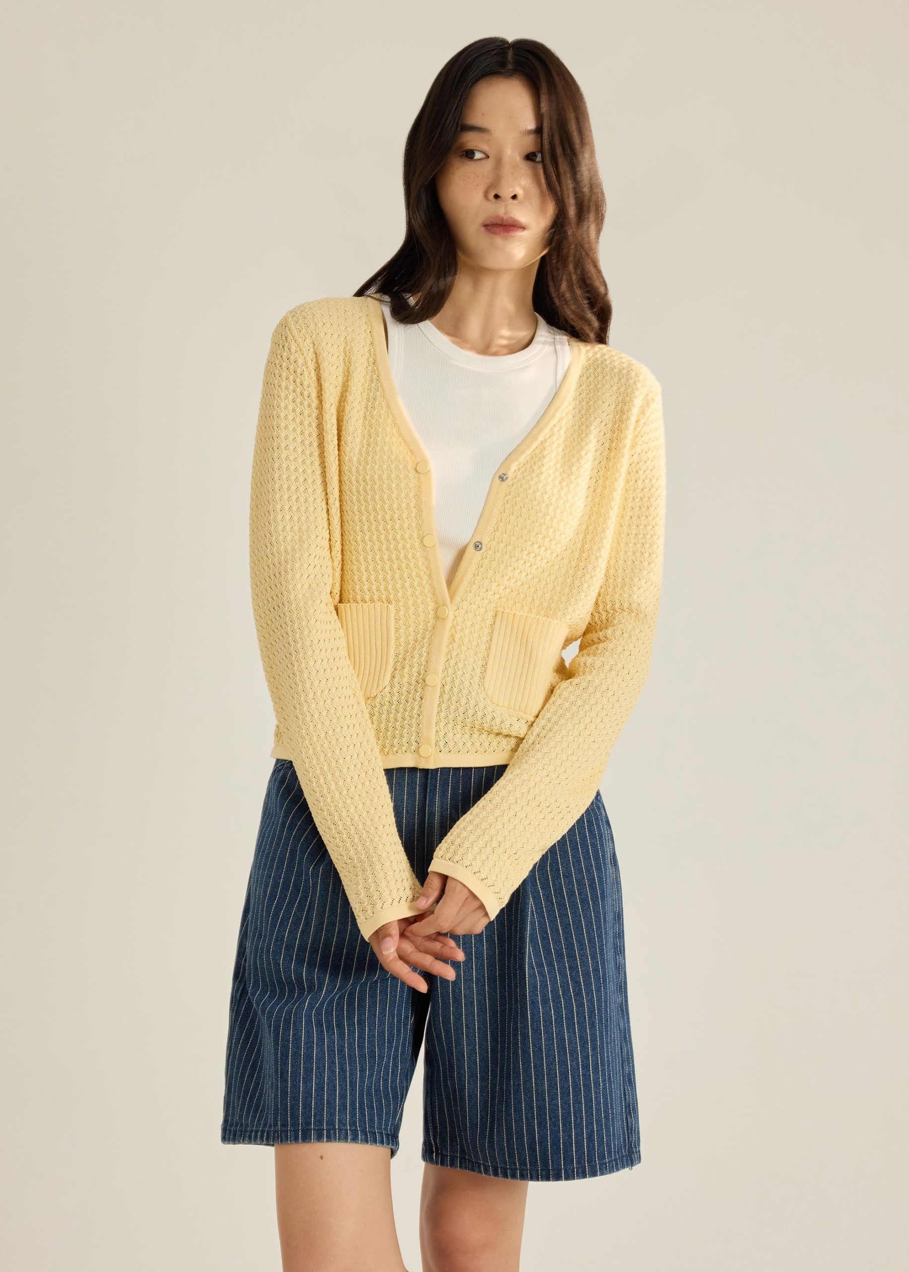 Trina Waffle Knit Boxy Cardigan - Image 15