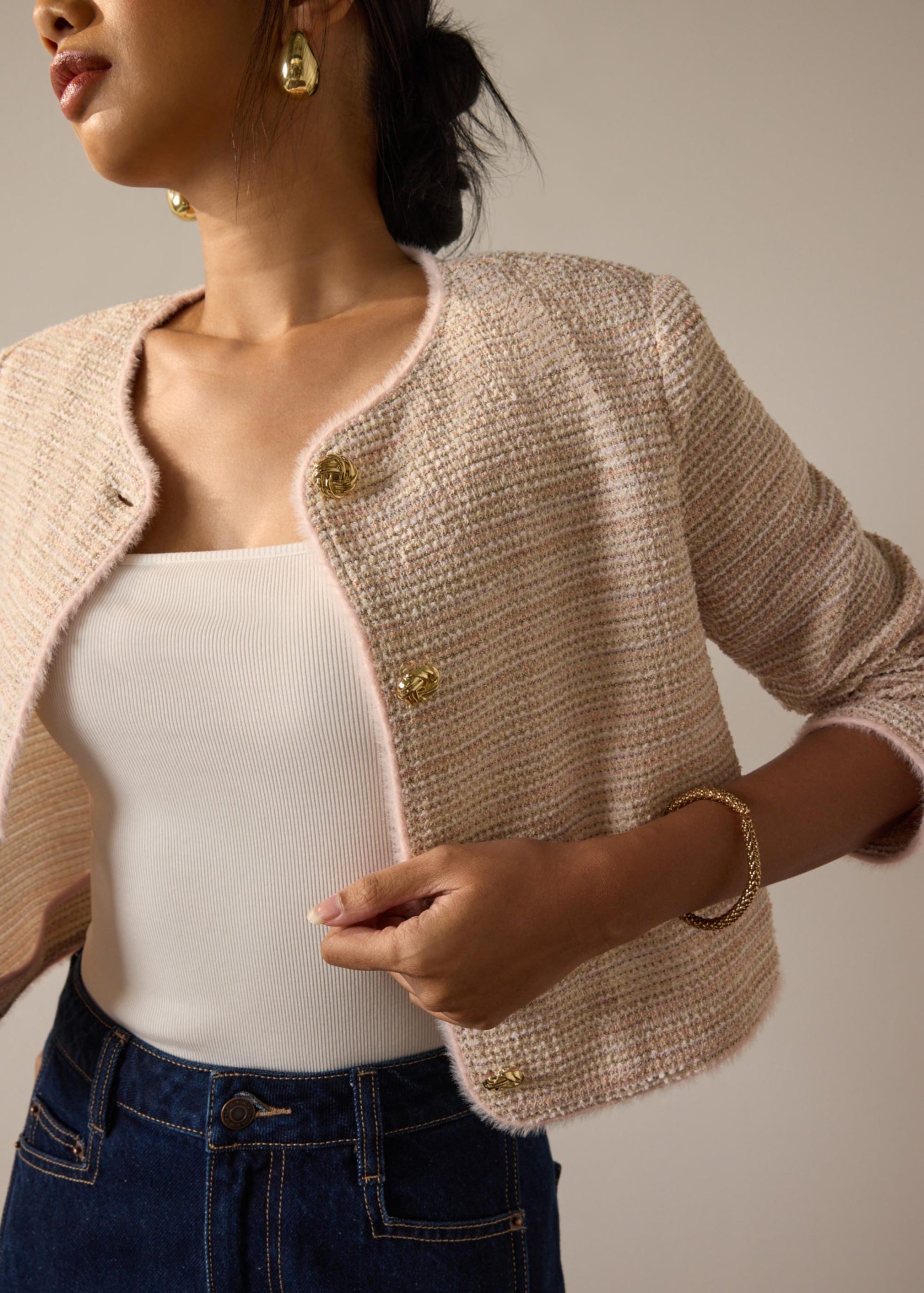 Sae RuchedReady® Stretch Tweed Boxy Jacket - Image 10