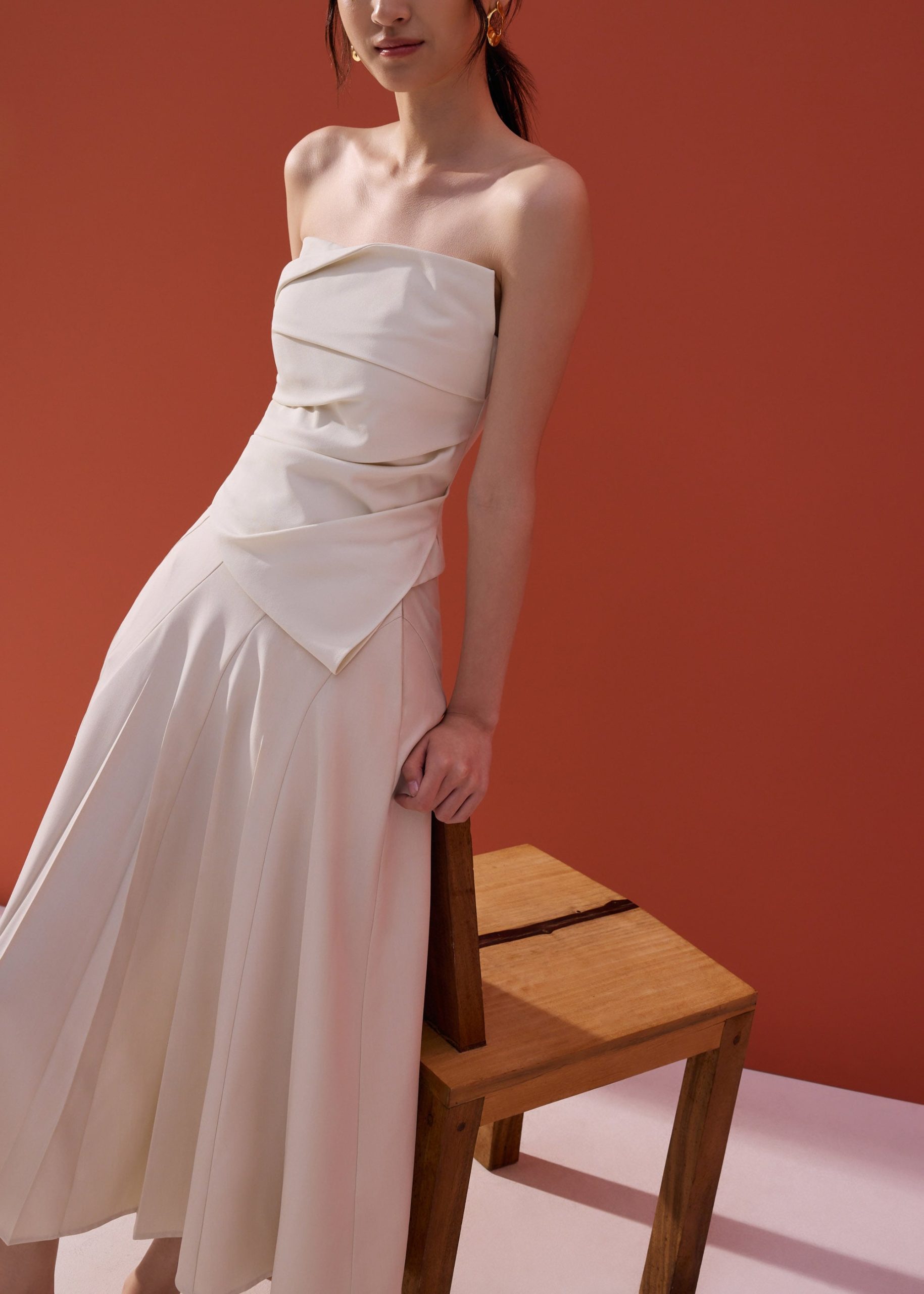 Sarita Asymmetric Pleated Tube Top - Image 4