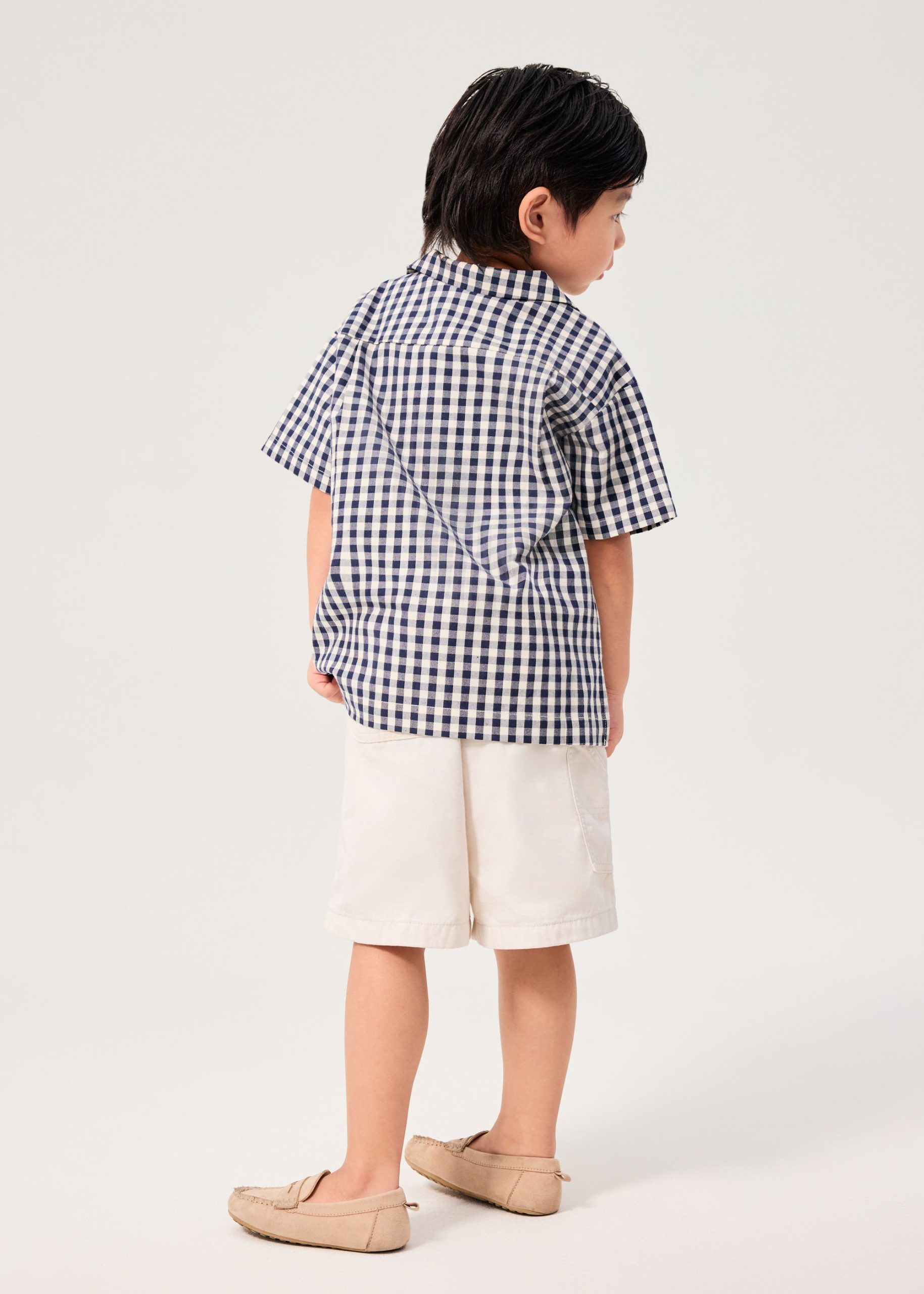 Kids' Gingham Cotton Button Down Shirt - Image 9