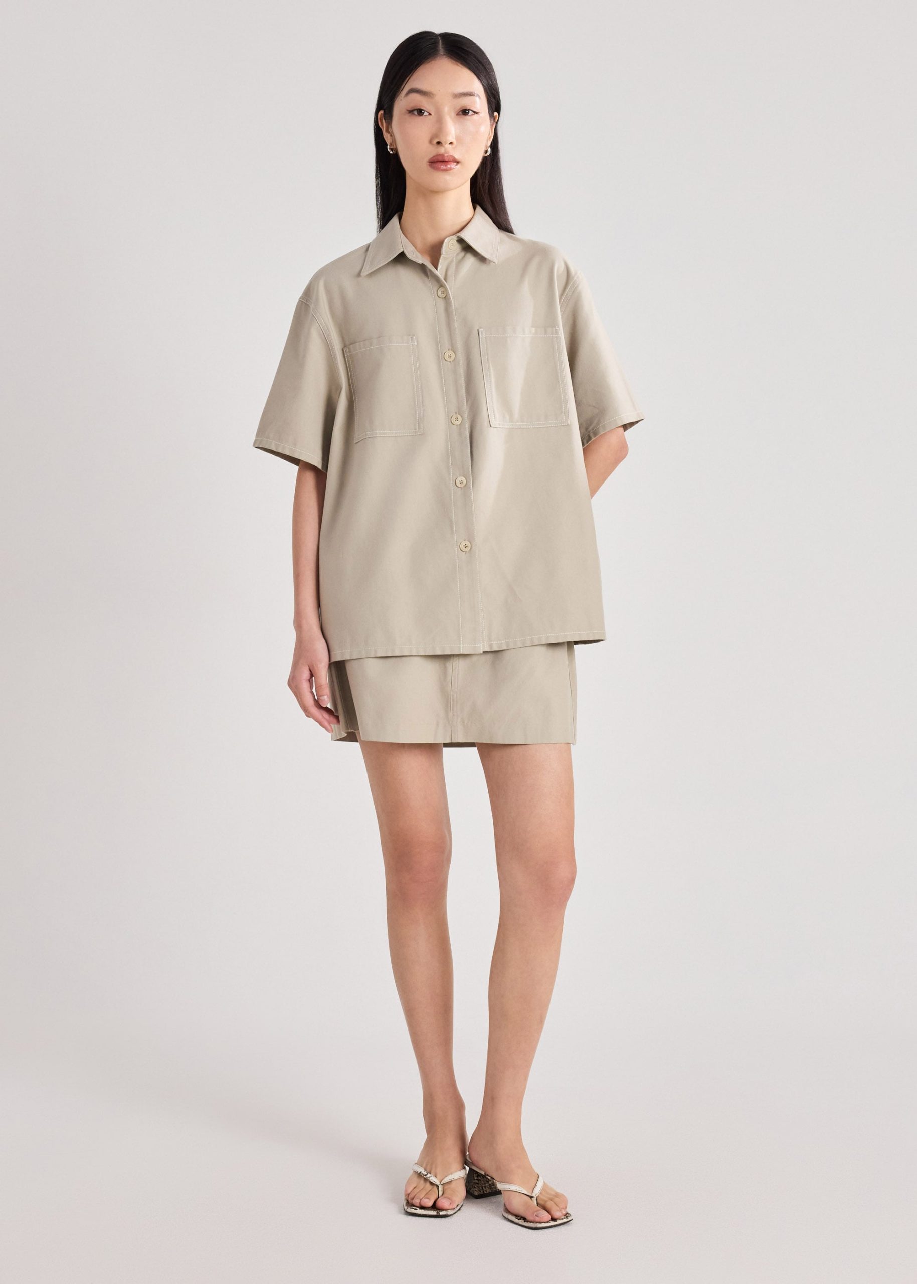 Contrast Stitch Oversized Shirt - Image 7