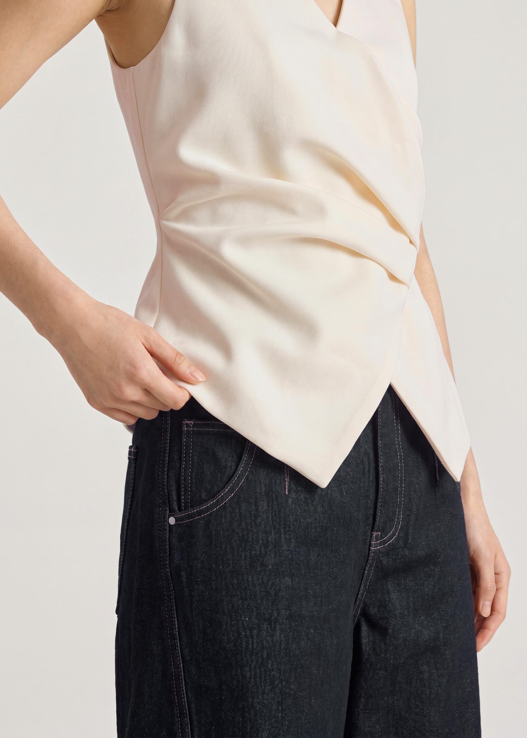 Crepe Draped Pleat Top - Image 12