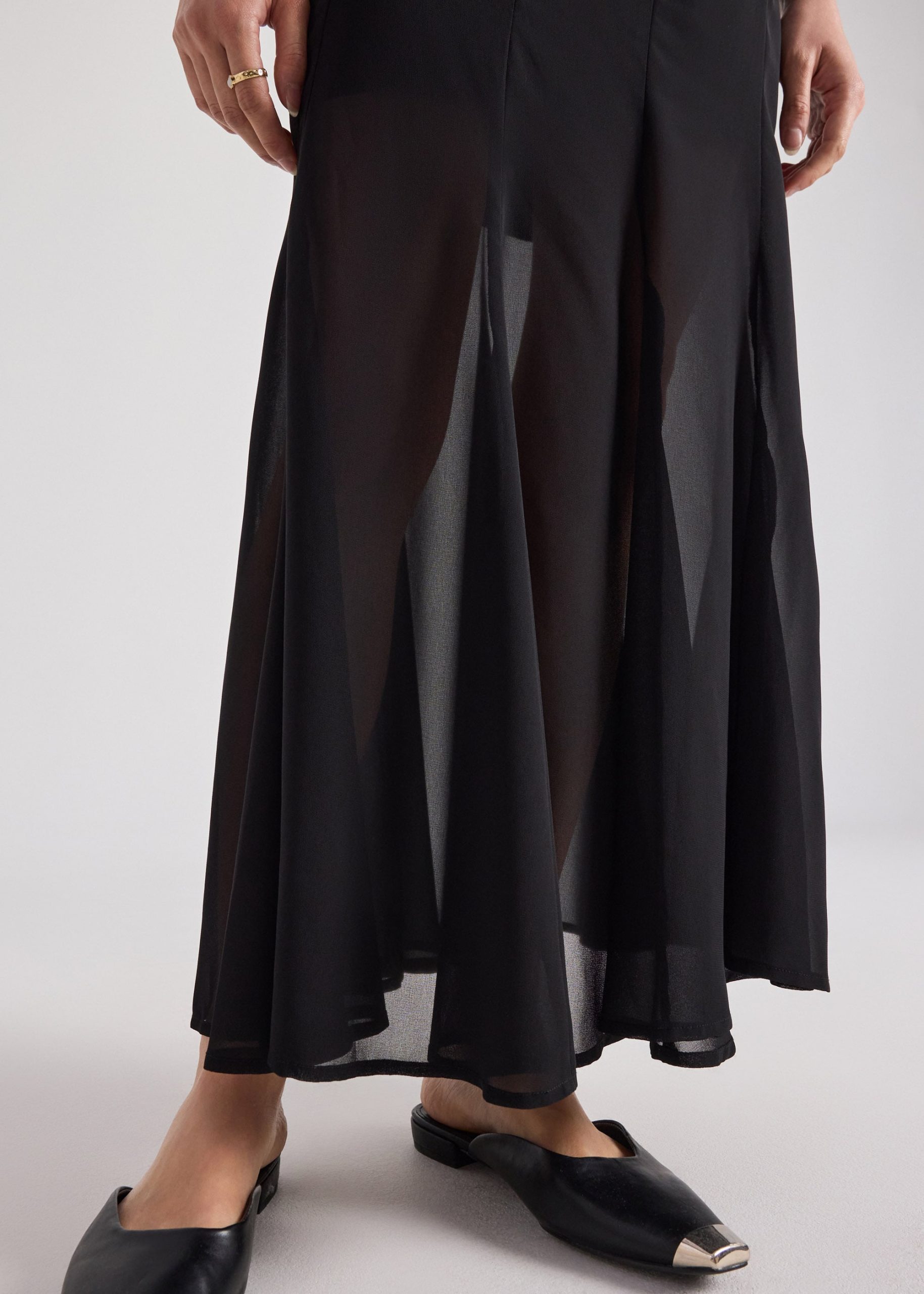 Sheer Hem Flare Skirt - Image 5