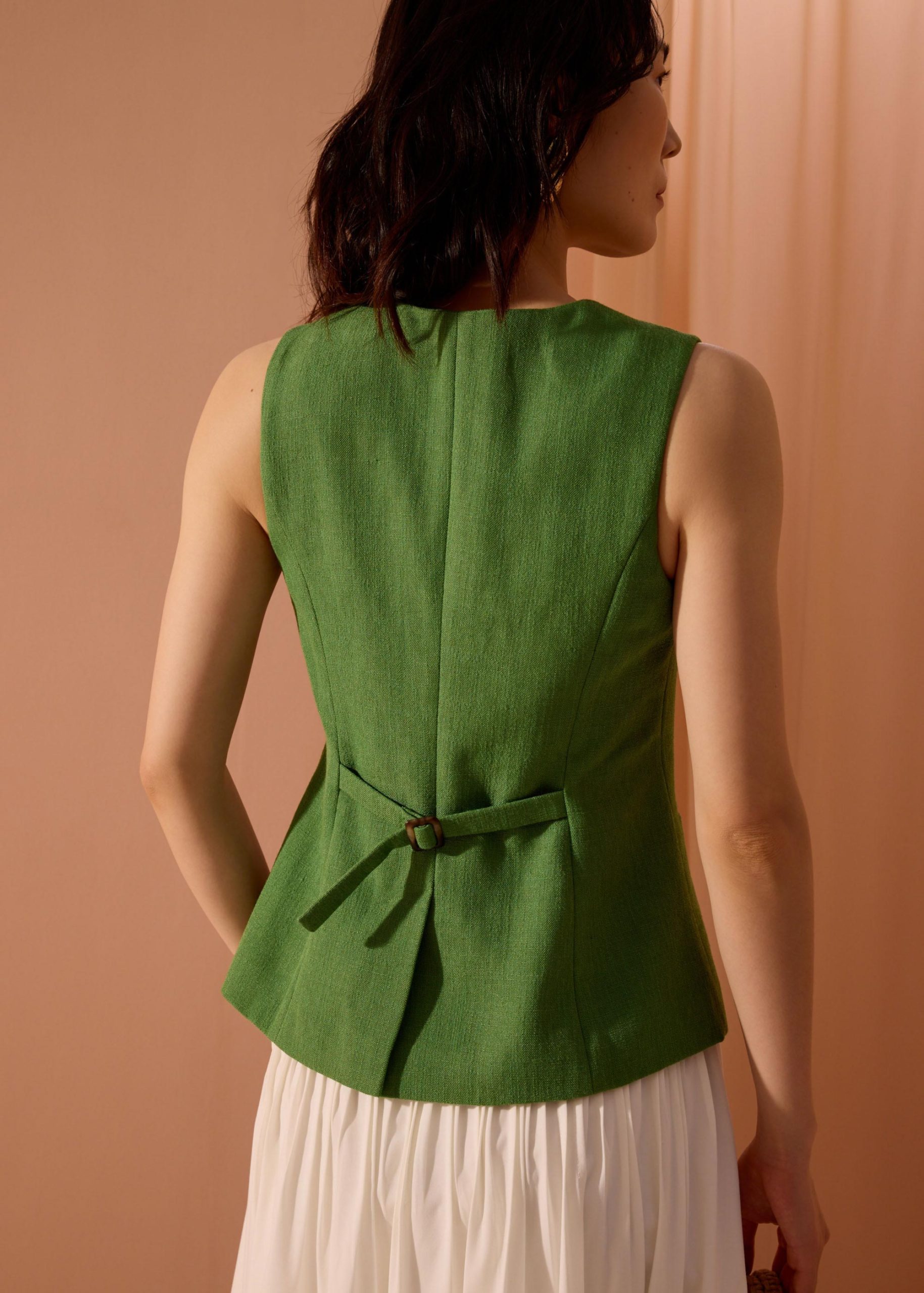 Padma Textured Round Neck Long Vest Top - Image 19