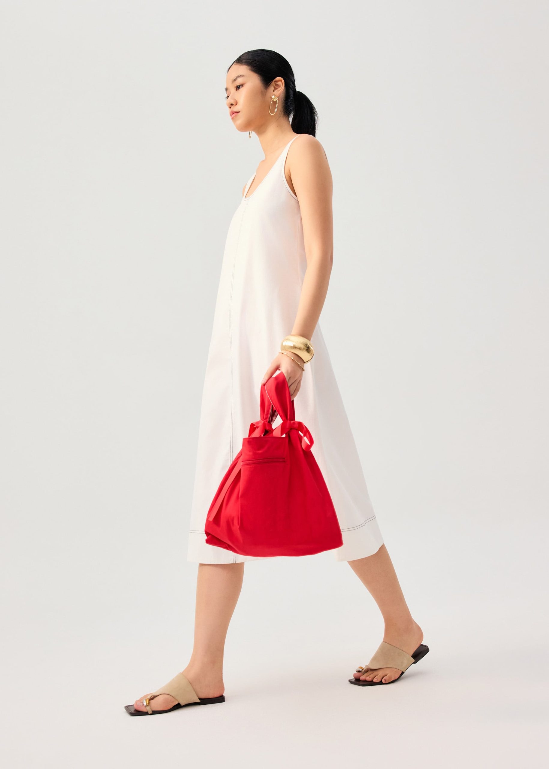 Reversible Gingham Small Tote Bag - Image 5
