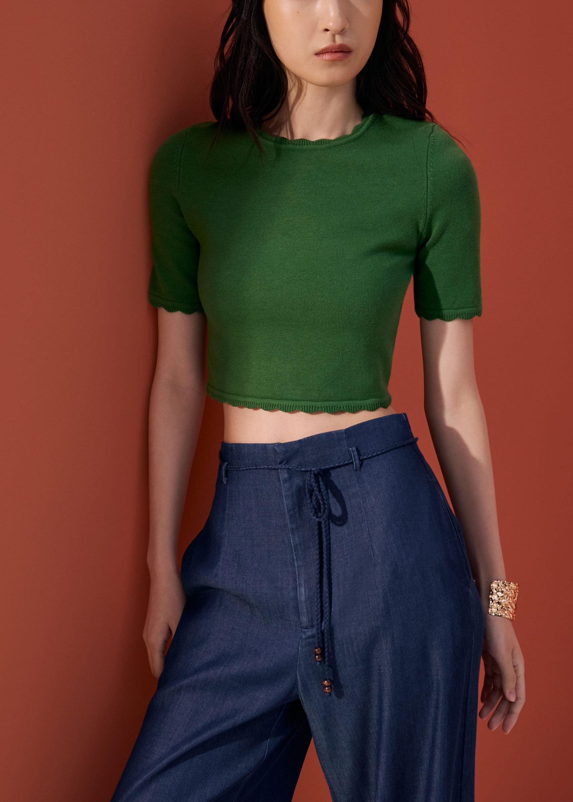 Raisa Knit Scallop Edge Crop Top - Image 13