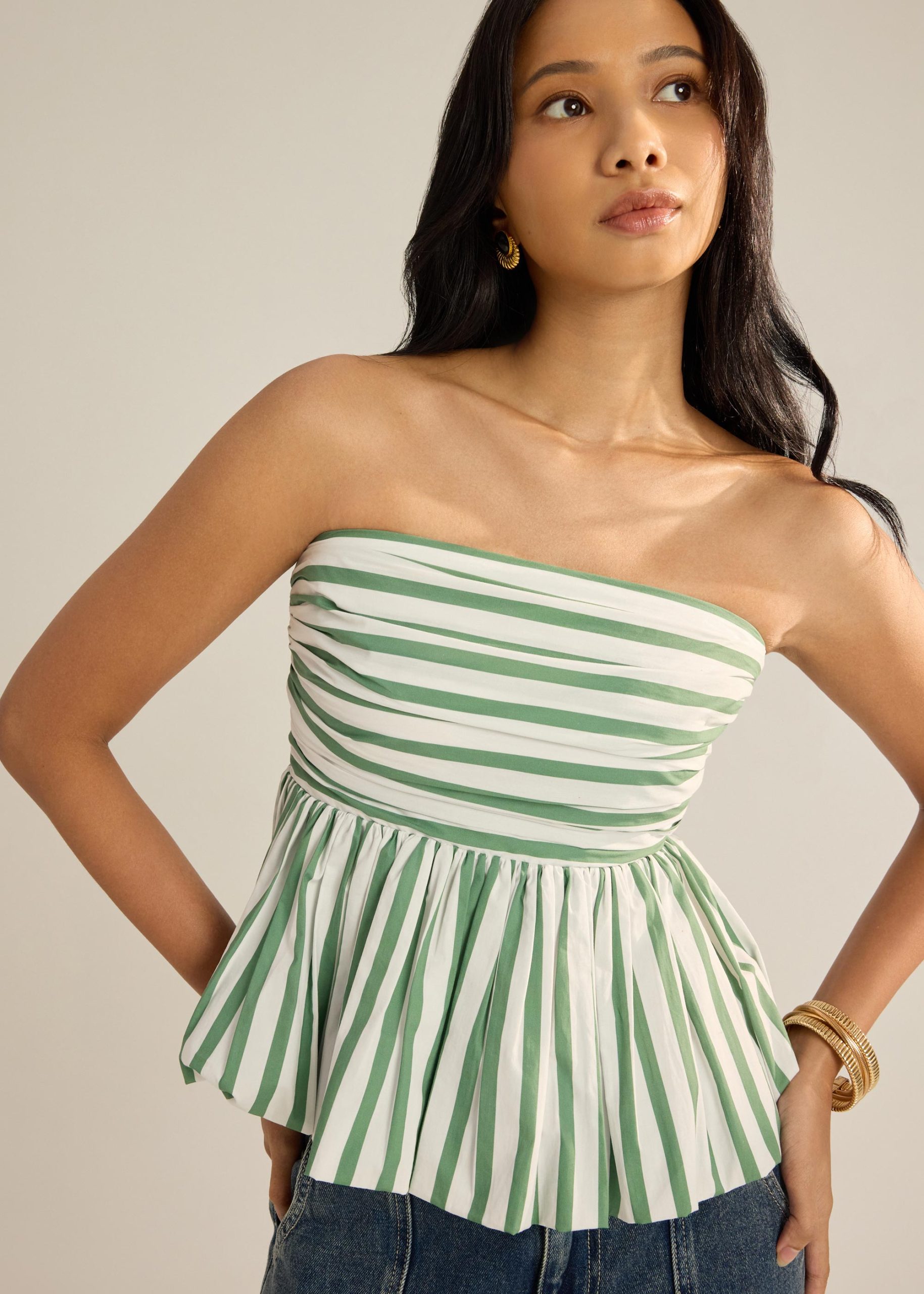 BraFree by LB Poplin Peplum Tube Top - Image 10
