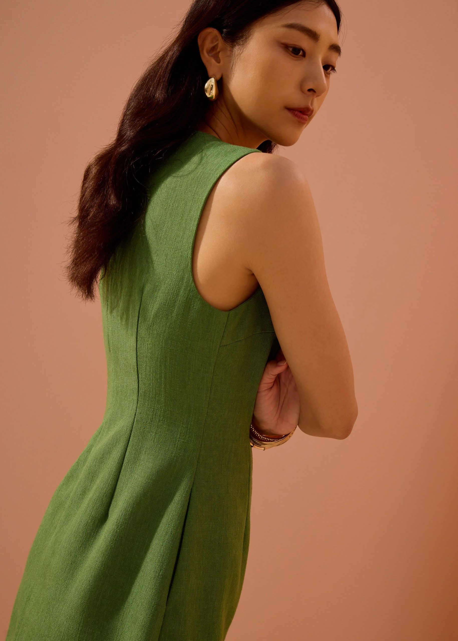 Rani Textured Button Down Shift Mini Dress - Image 4