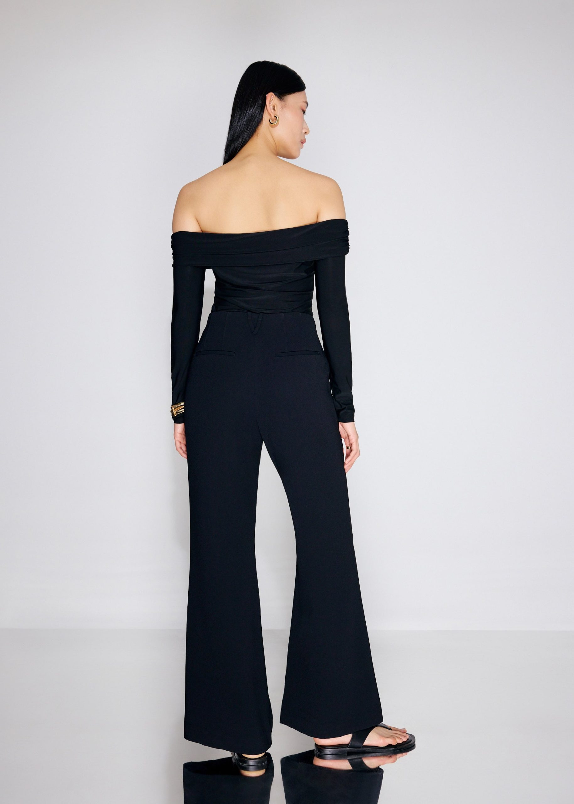 Leggy??Pvara Crepe Kick Flare Pants - Image 9