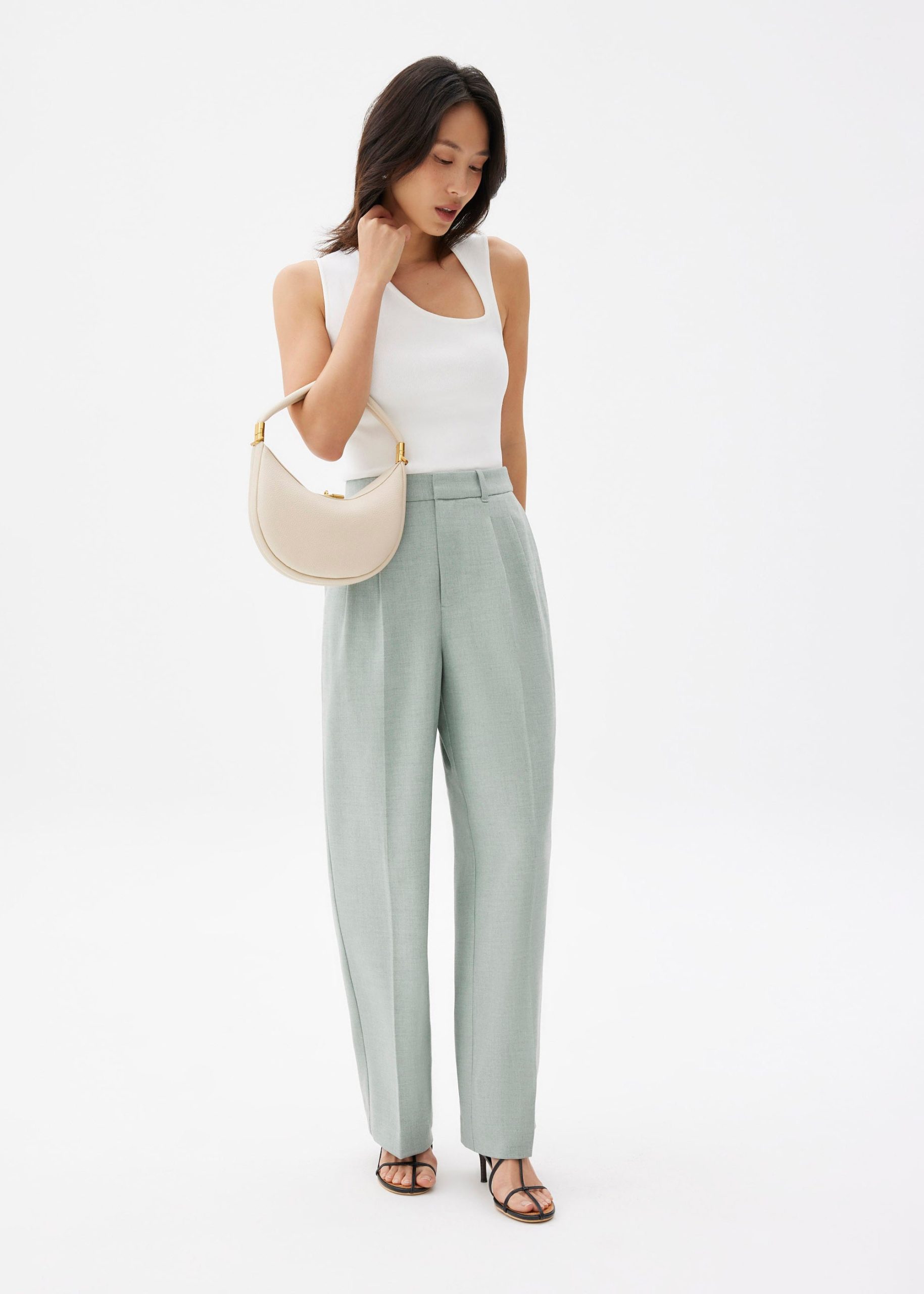 Lana Relaxed Melange Tailored Pants - Image 14
