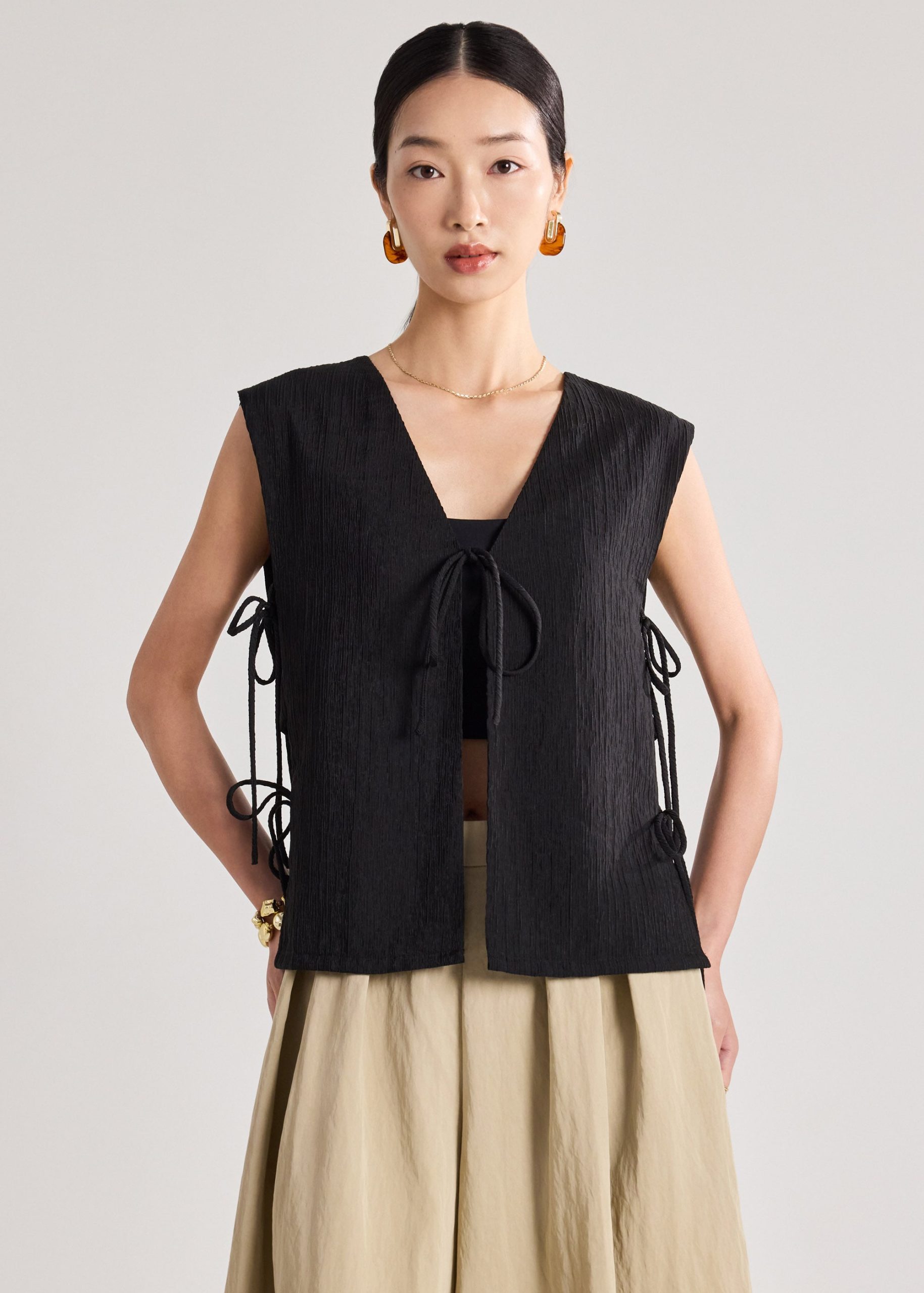 Multi-way Textured Long Vest - Image 3