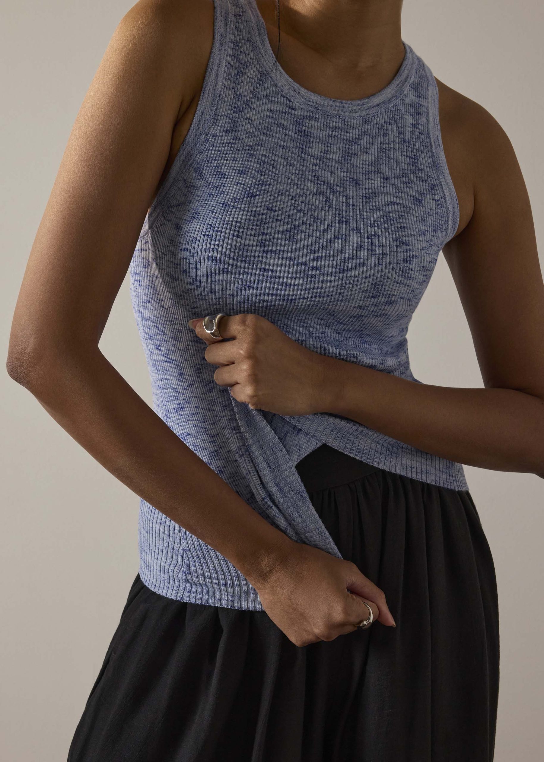 Duo Tone Knit Fitted Tank - Image 14