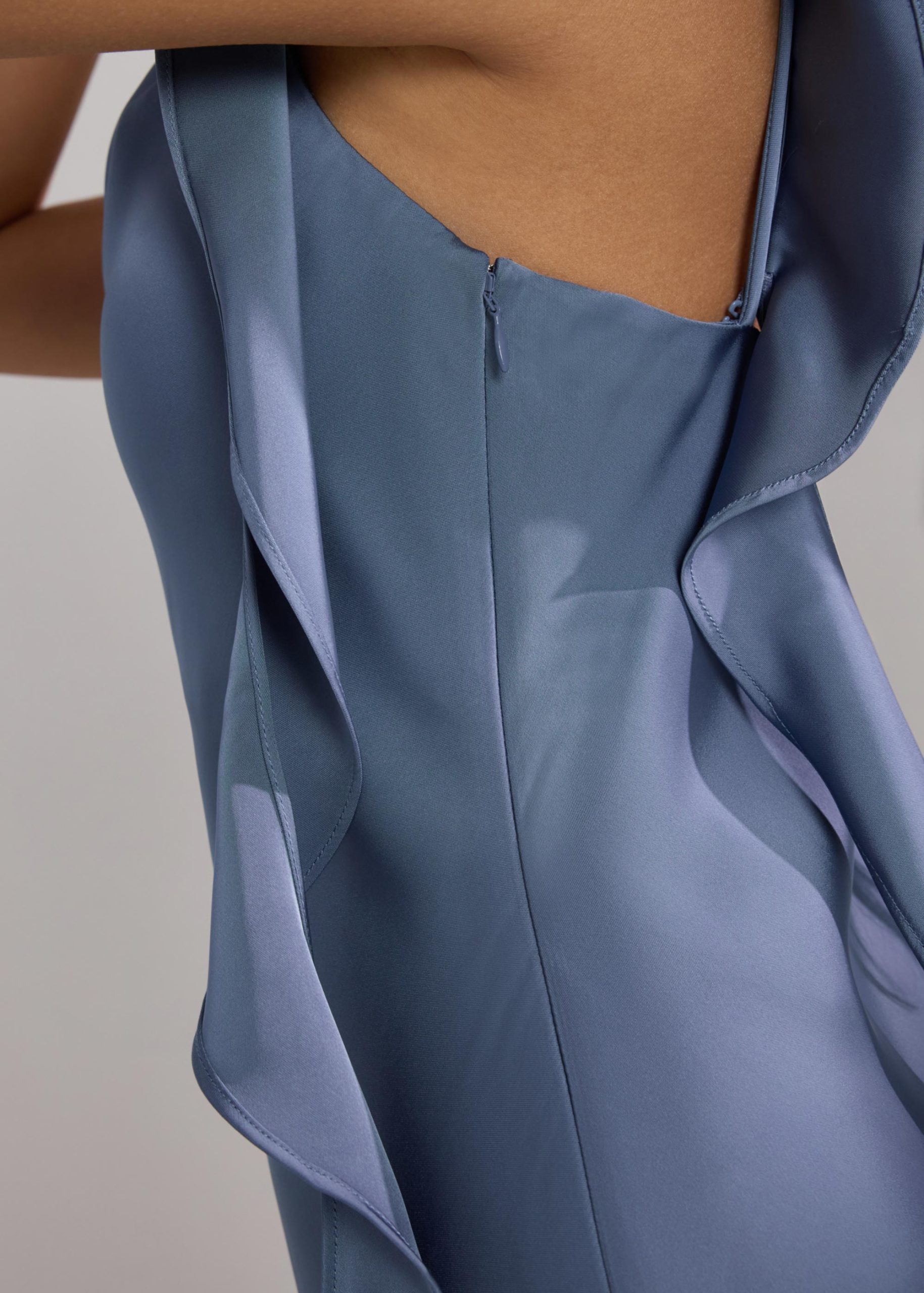 BraFree by LB Multi-way Satin Dress With Removable Ruffle Straps - Image 29