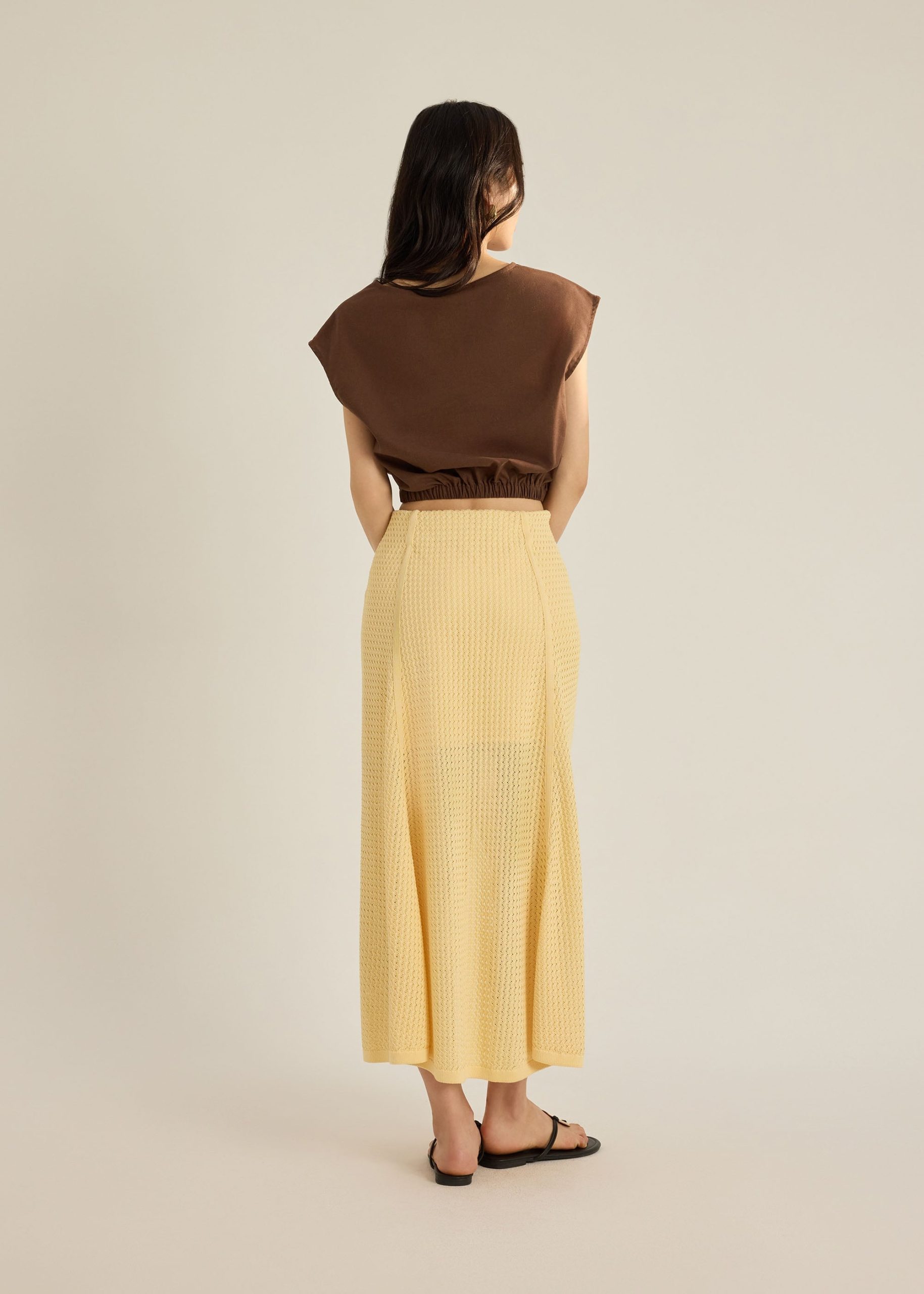 Nisa Waffle Knit A-Line Skirt - Image 15