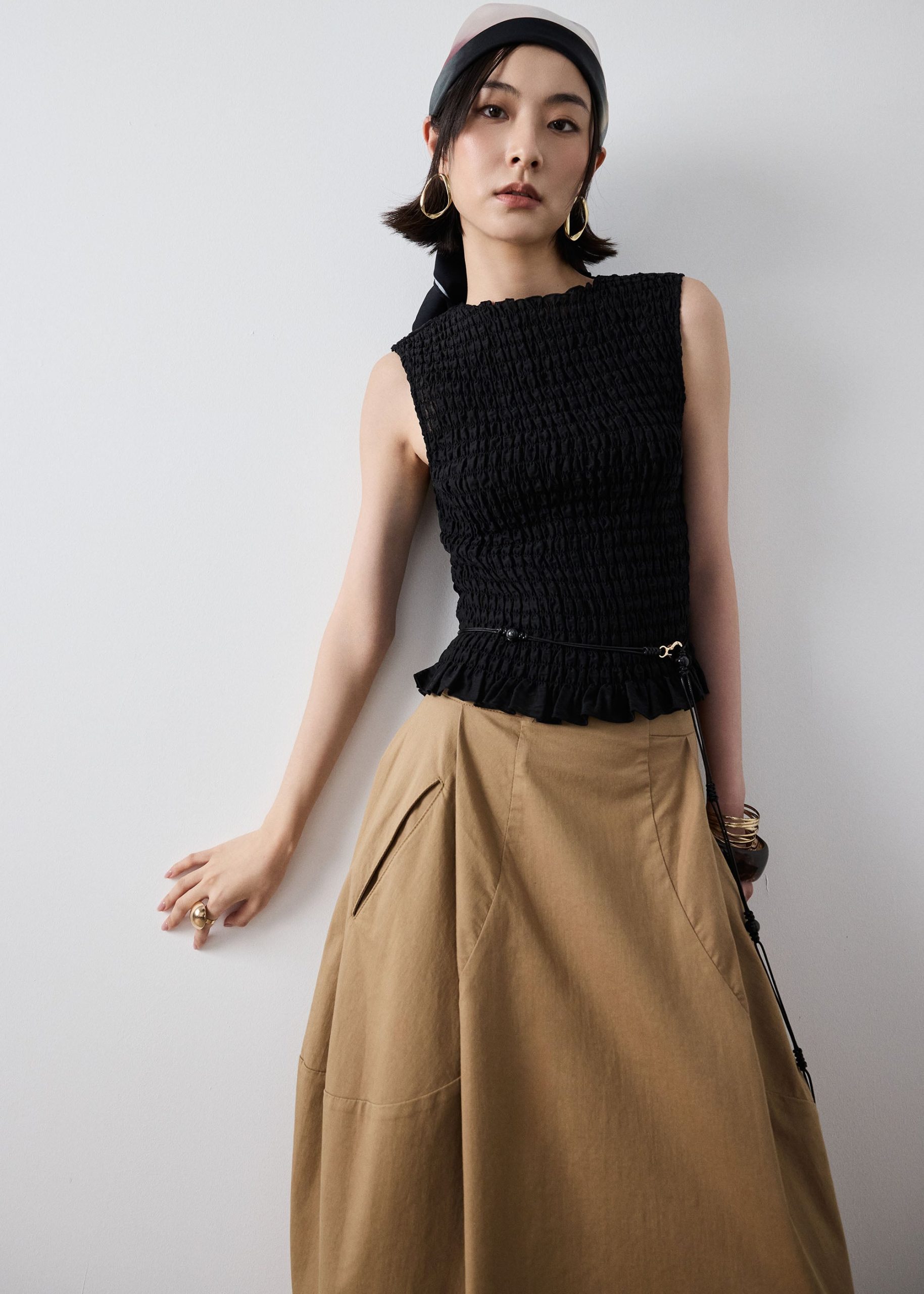 Lyocell Smocked Top