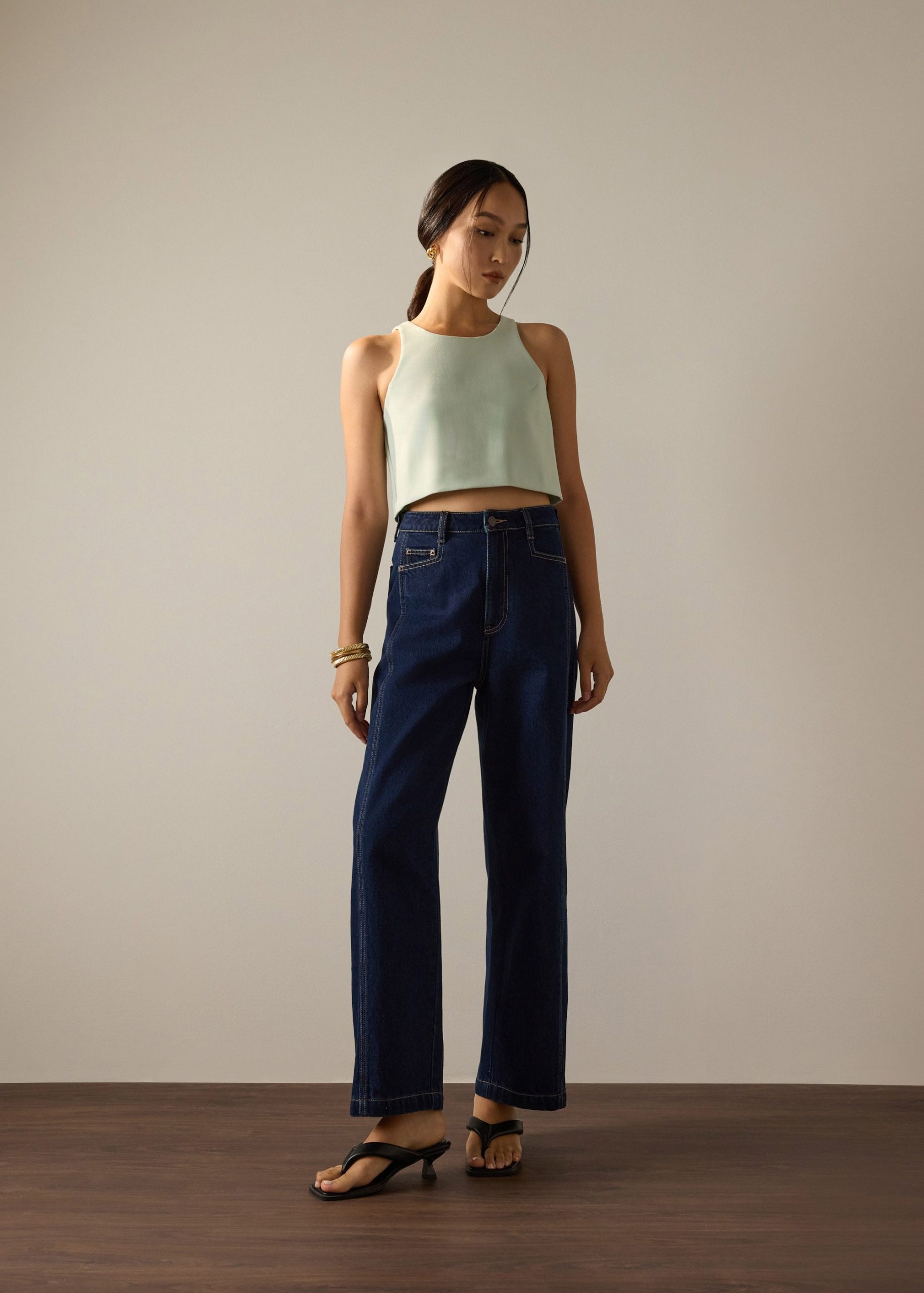 Carla Round Neck Crop Shell Top - Image 2