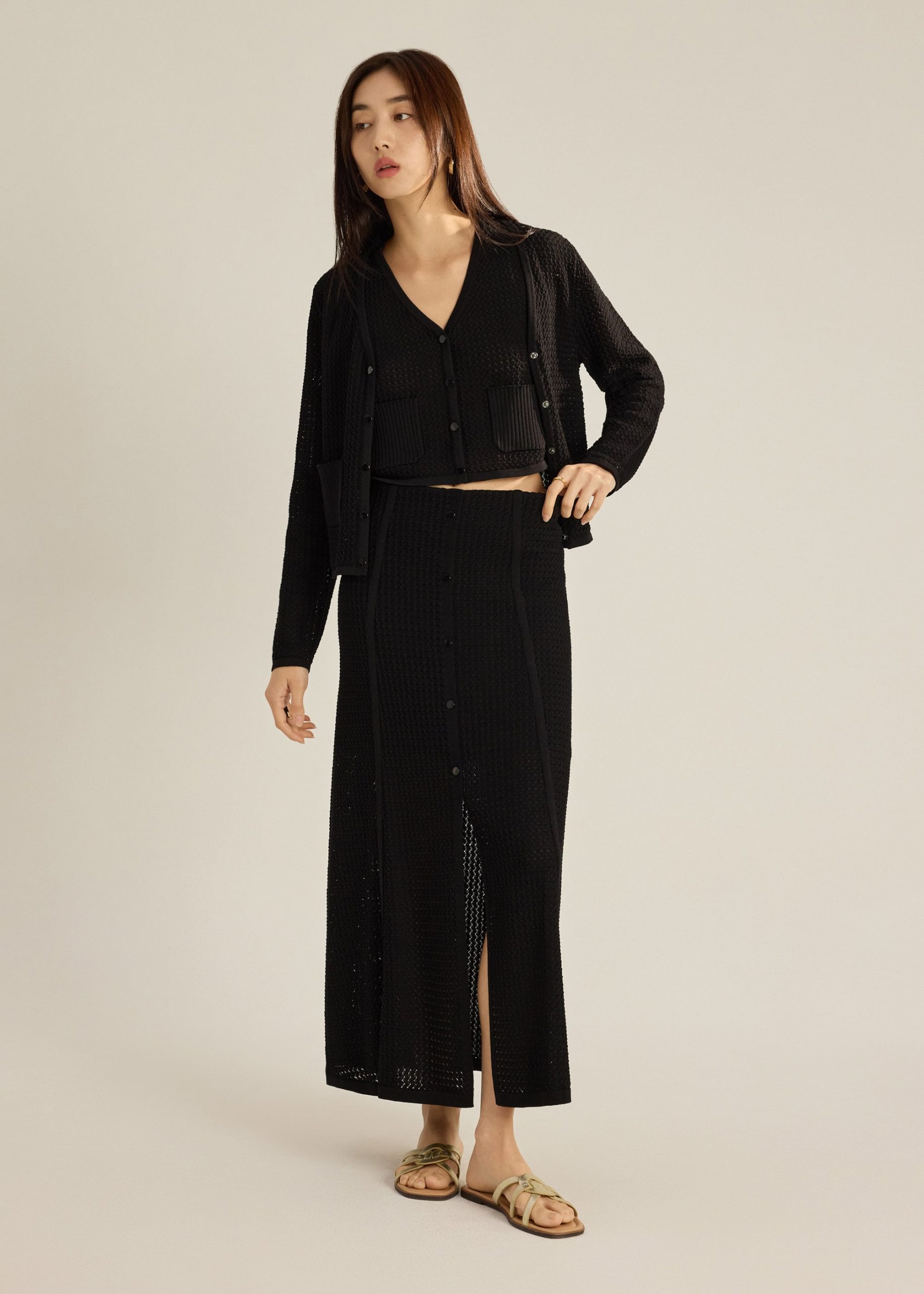 Nisa Waffle Knit A-Line Skirt - Image 6