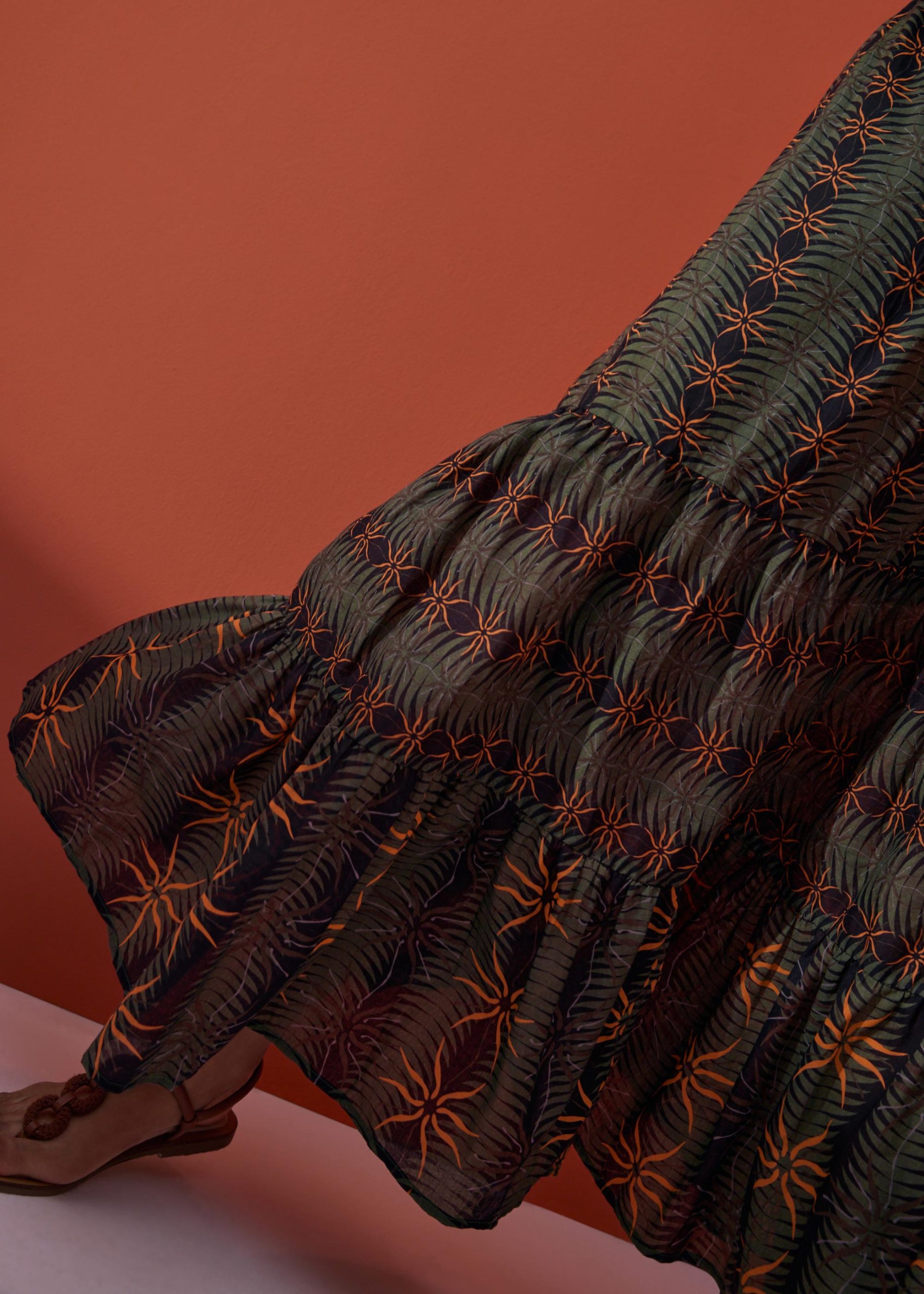Cotton Flare Maxi Skirt in Desert Haze - Image 13