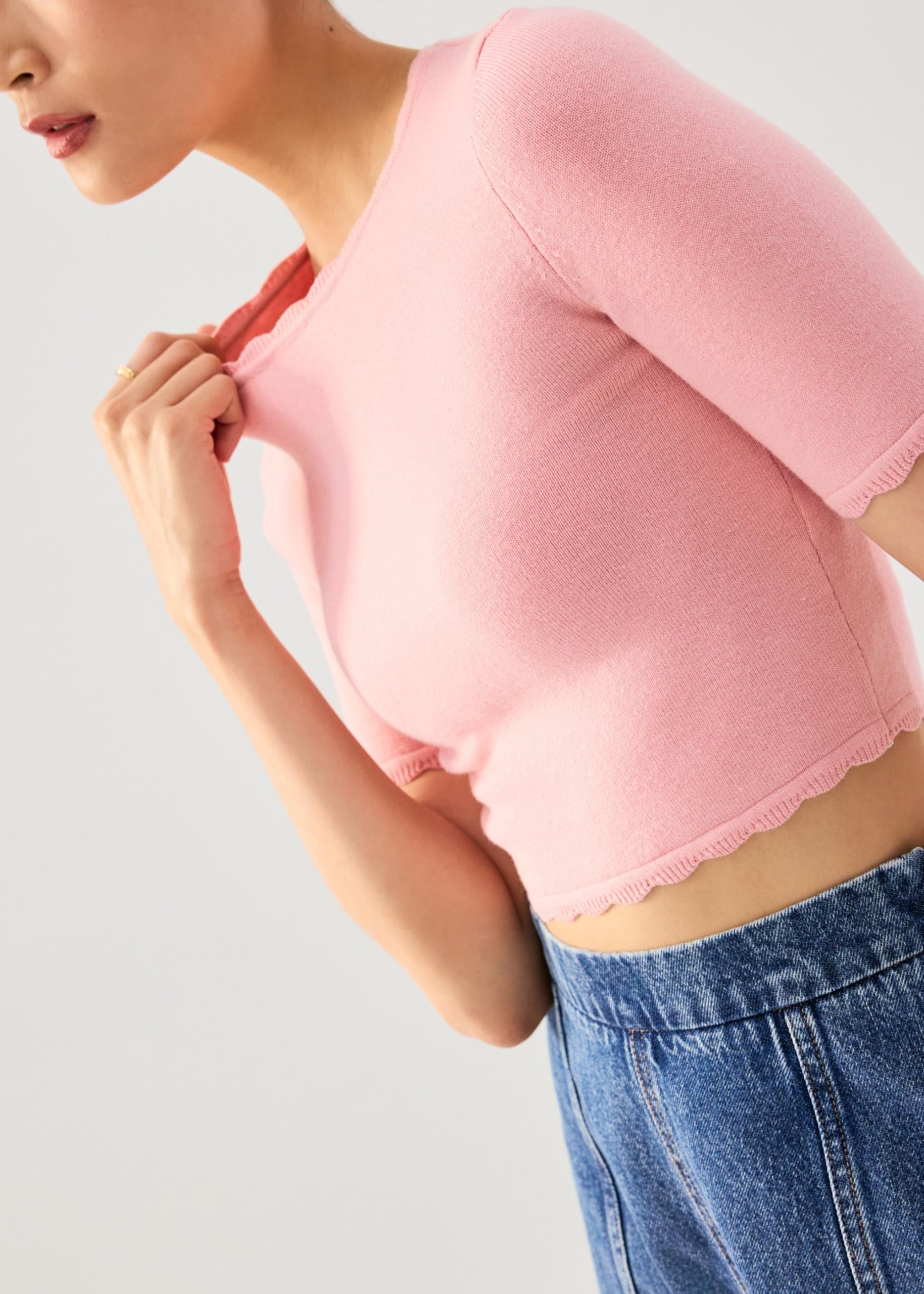 Raisa Knit Scallop Edge Crop Top - Image 18