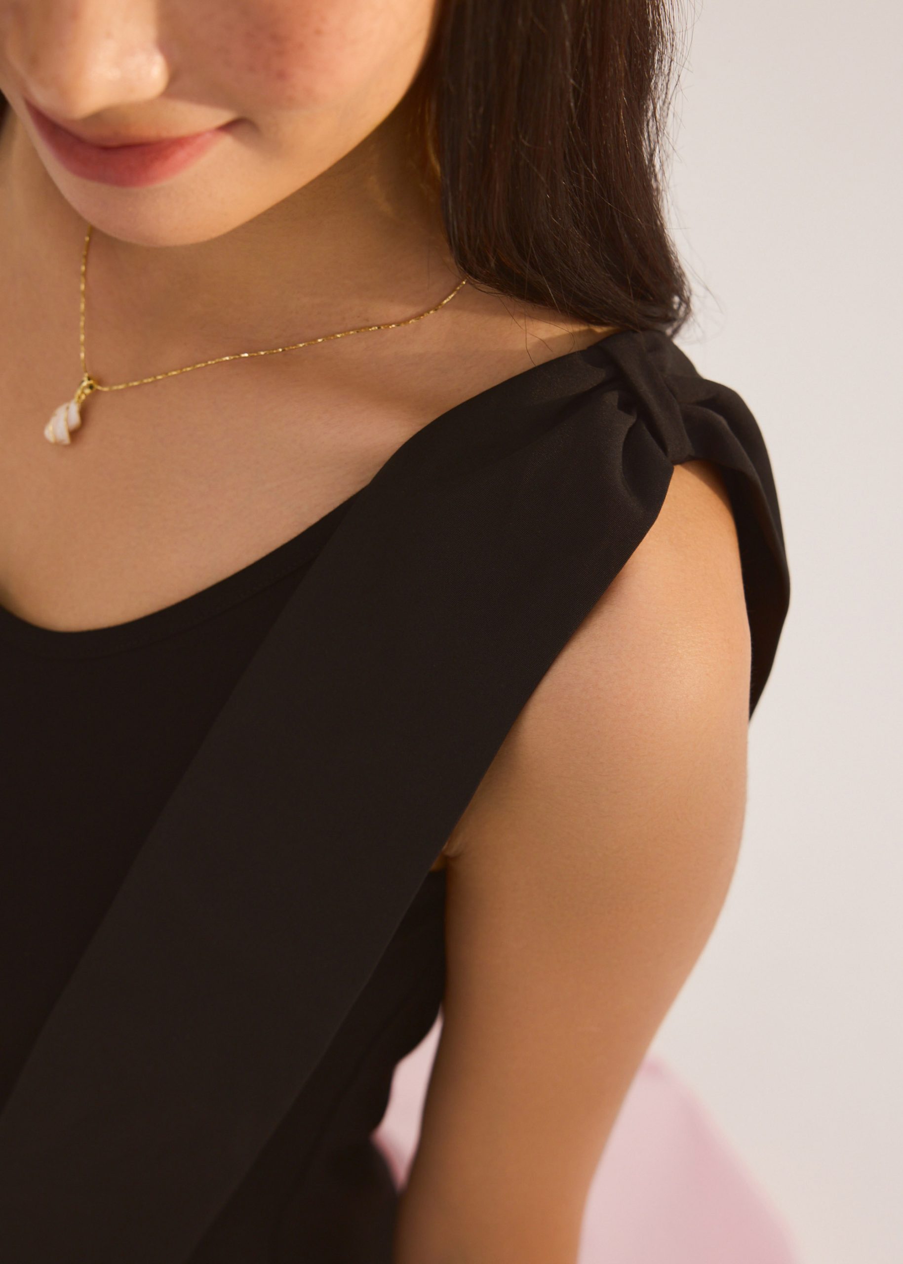 Ribbon Tie Scoop Neck Fitted Top - Image 4