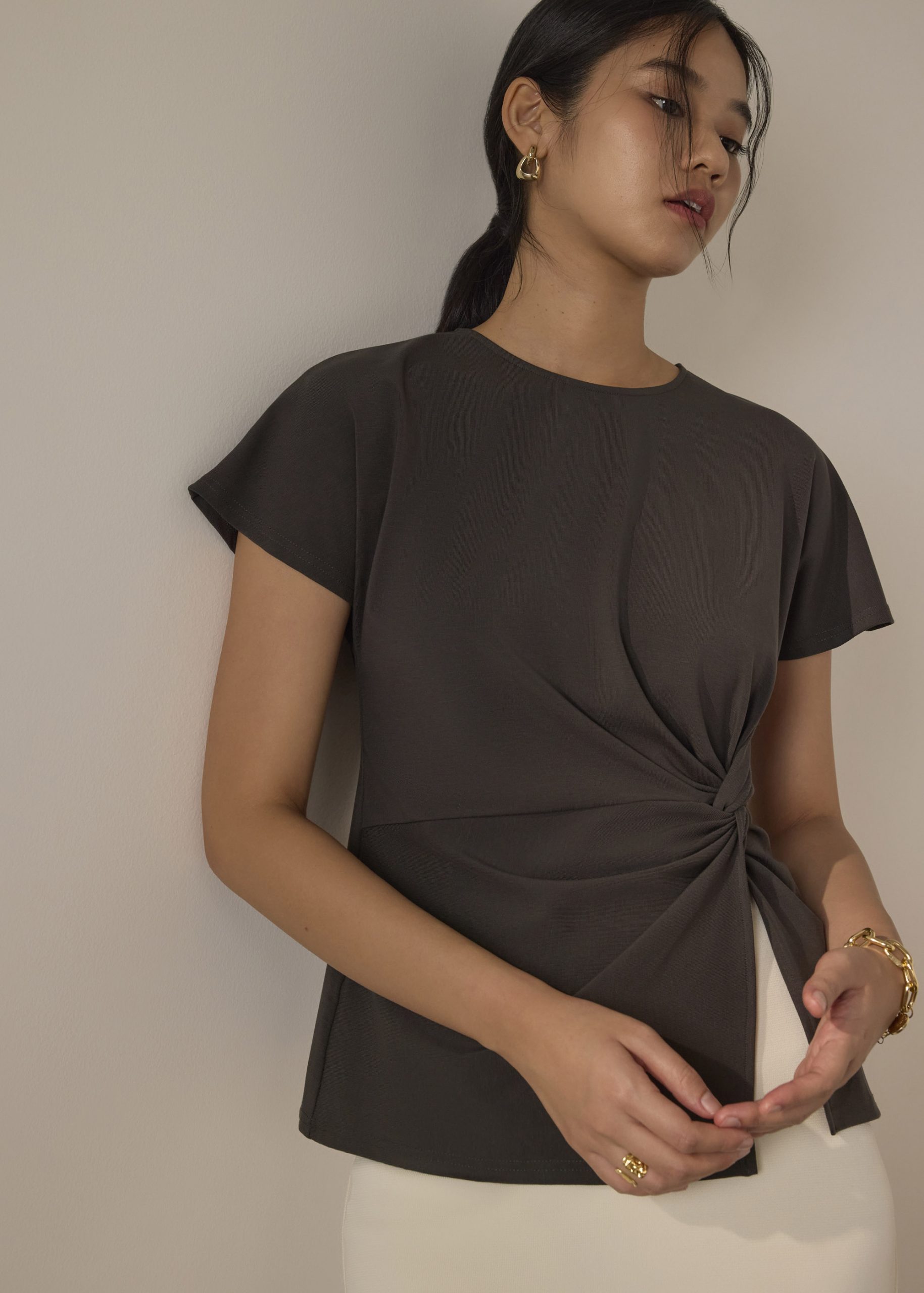 Jersey Twist Knot Long Tee - Image 14