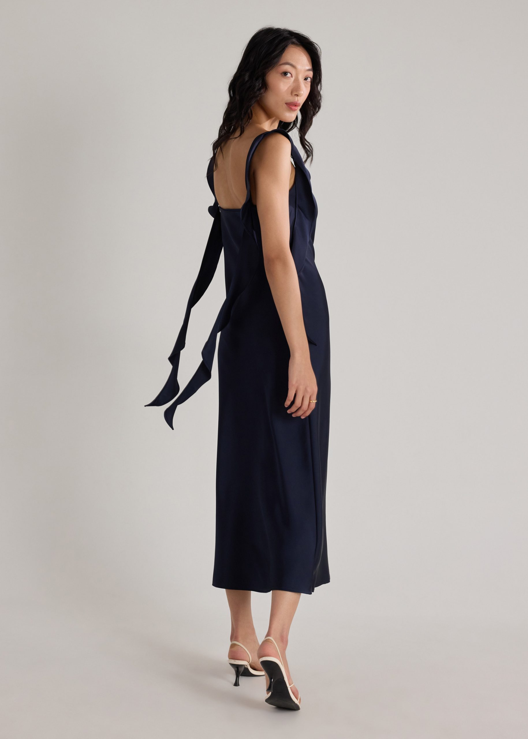 BraFree by LB Multi-way Satin Dress With Removable Ruffle Straps - Image 17