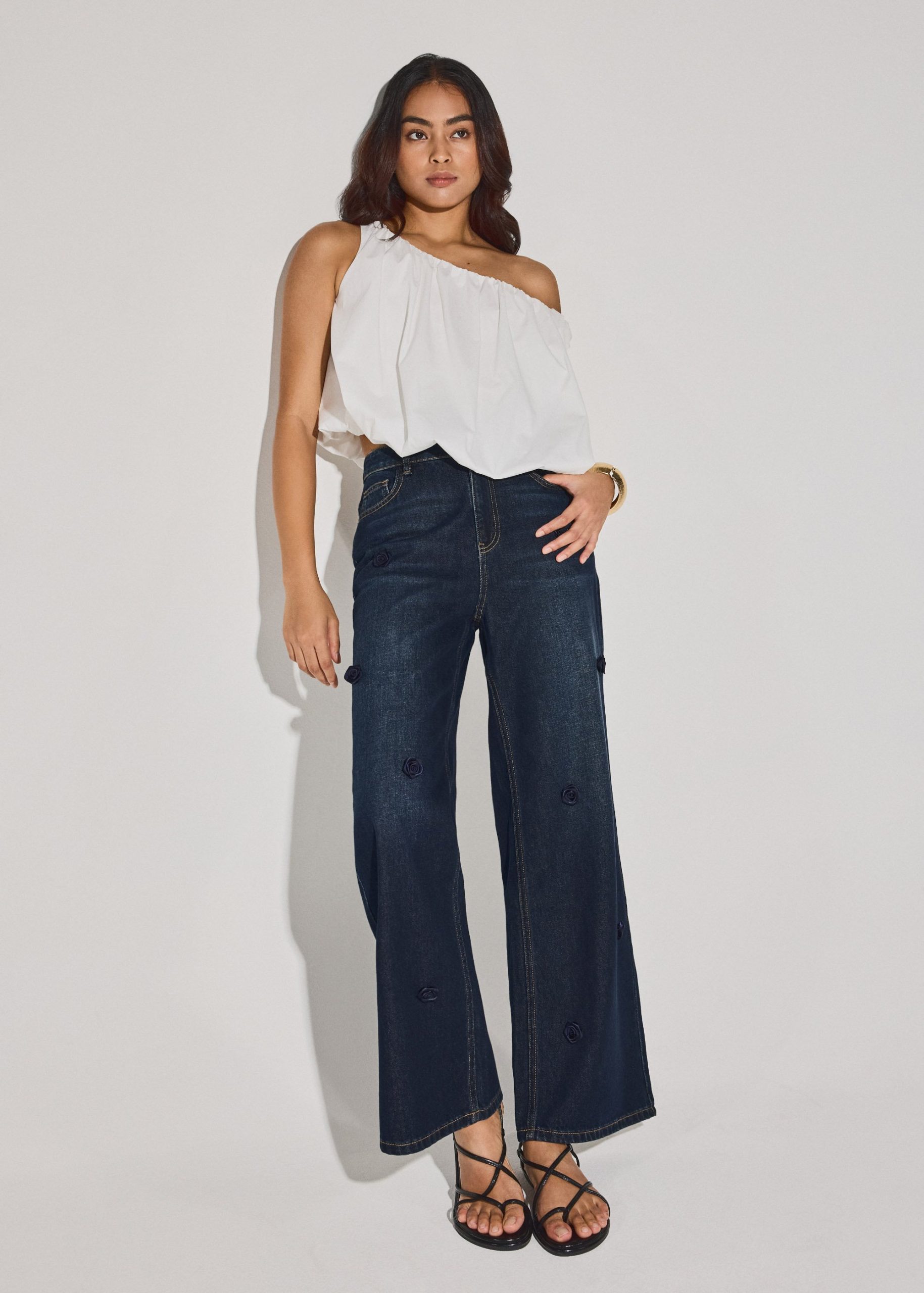 Multi-way Cotton Bubble Hem Top - Image 3