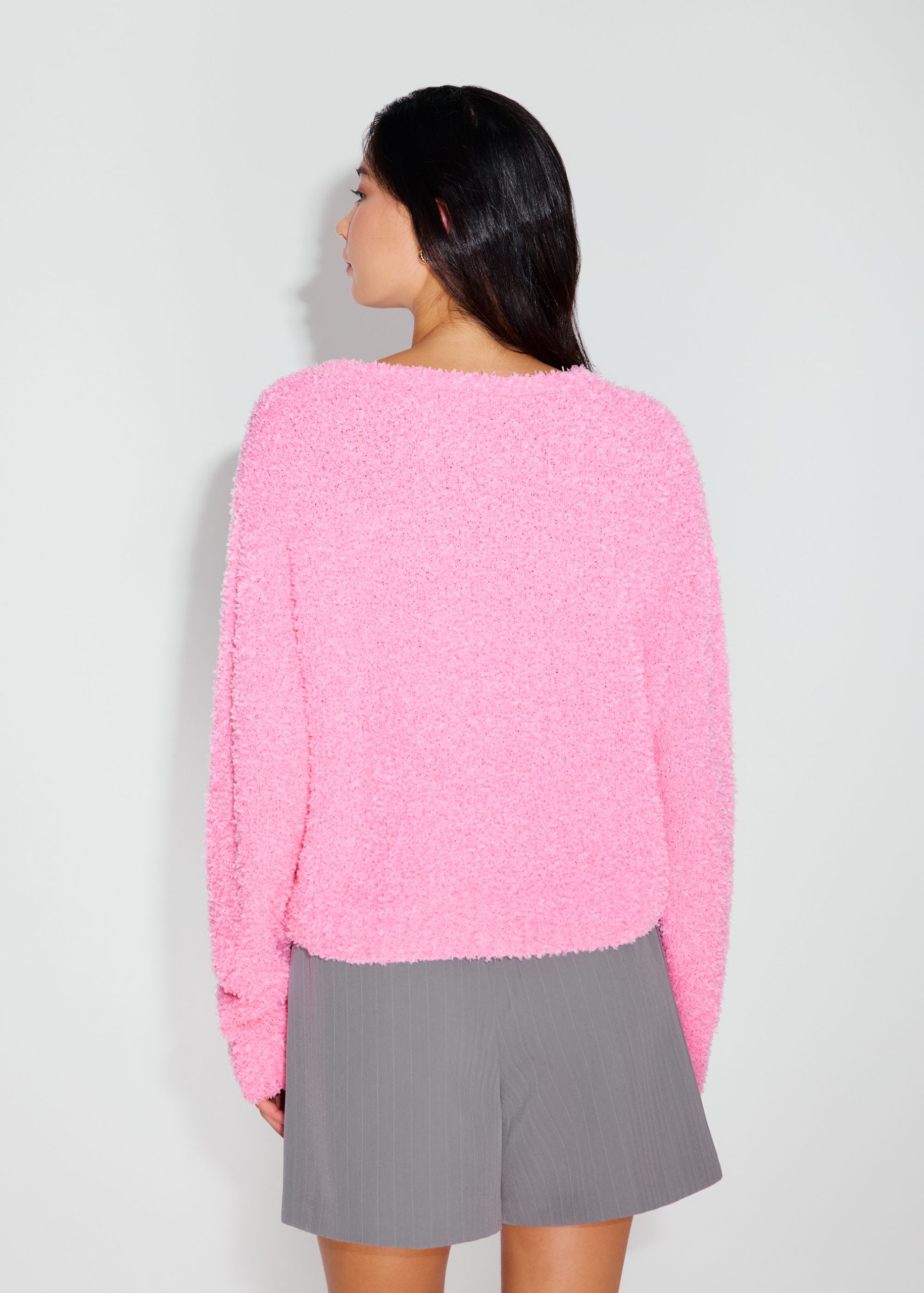 Relaxed Fuzzy Knit Crop Sweater - Image 17