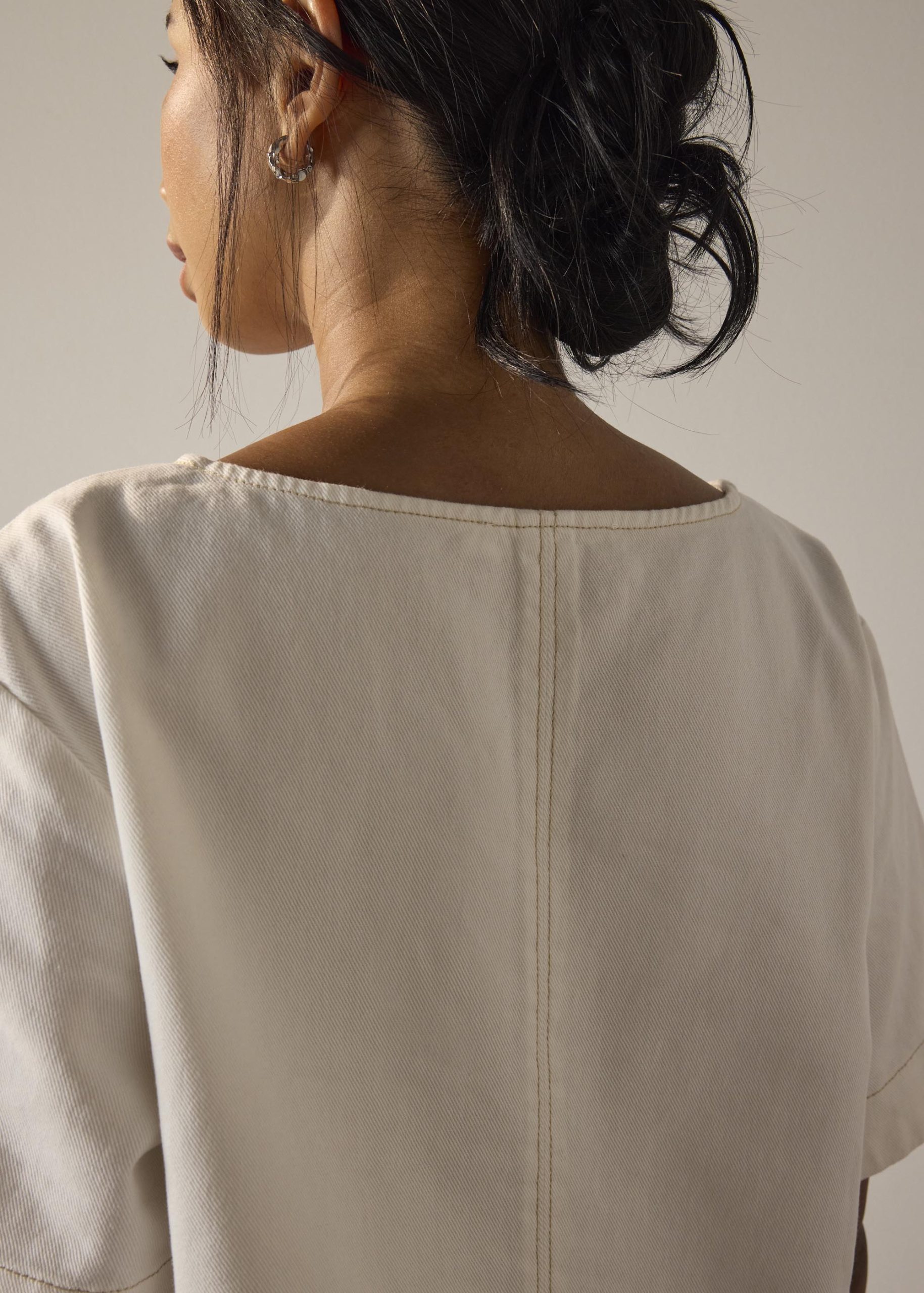 Denim Shift Mini Dress - Image 8