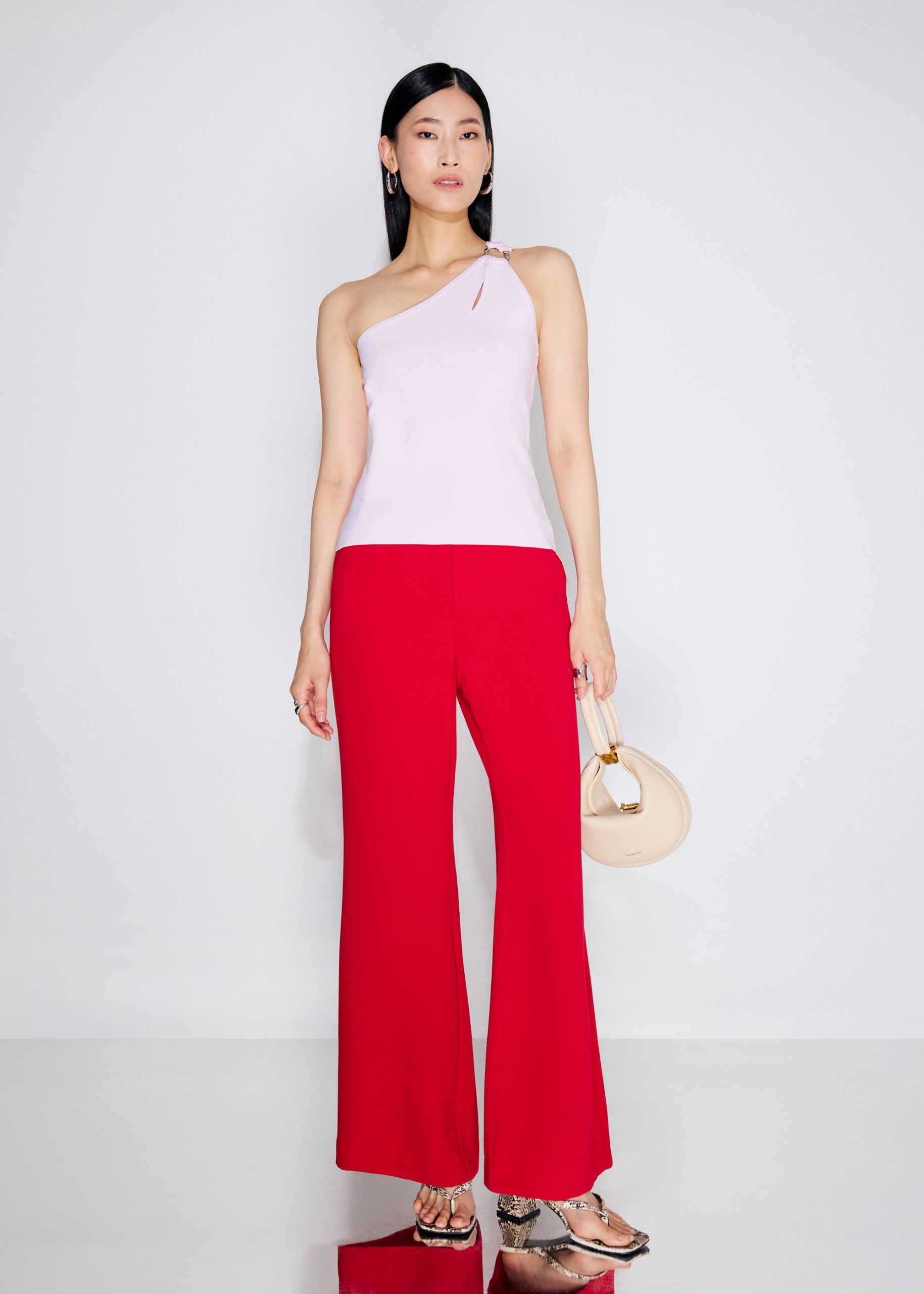 Buckle Detail Knit Toga Fitted Top - Image 13