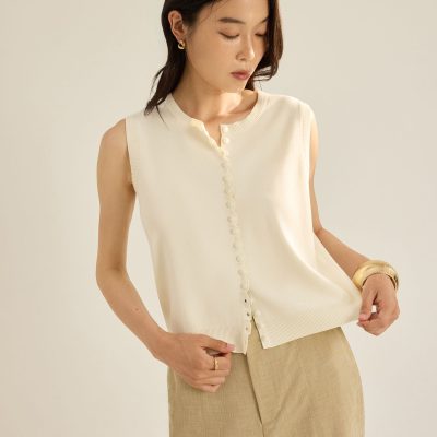 Anjali Scallop Edge Knit Top