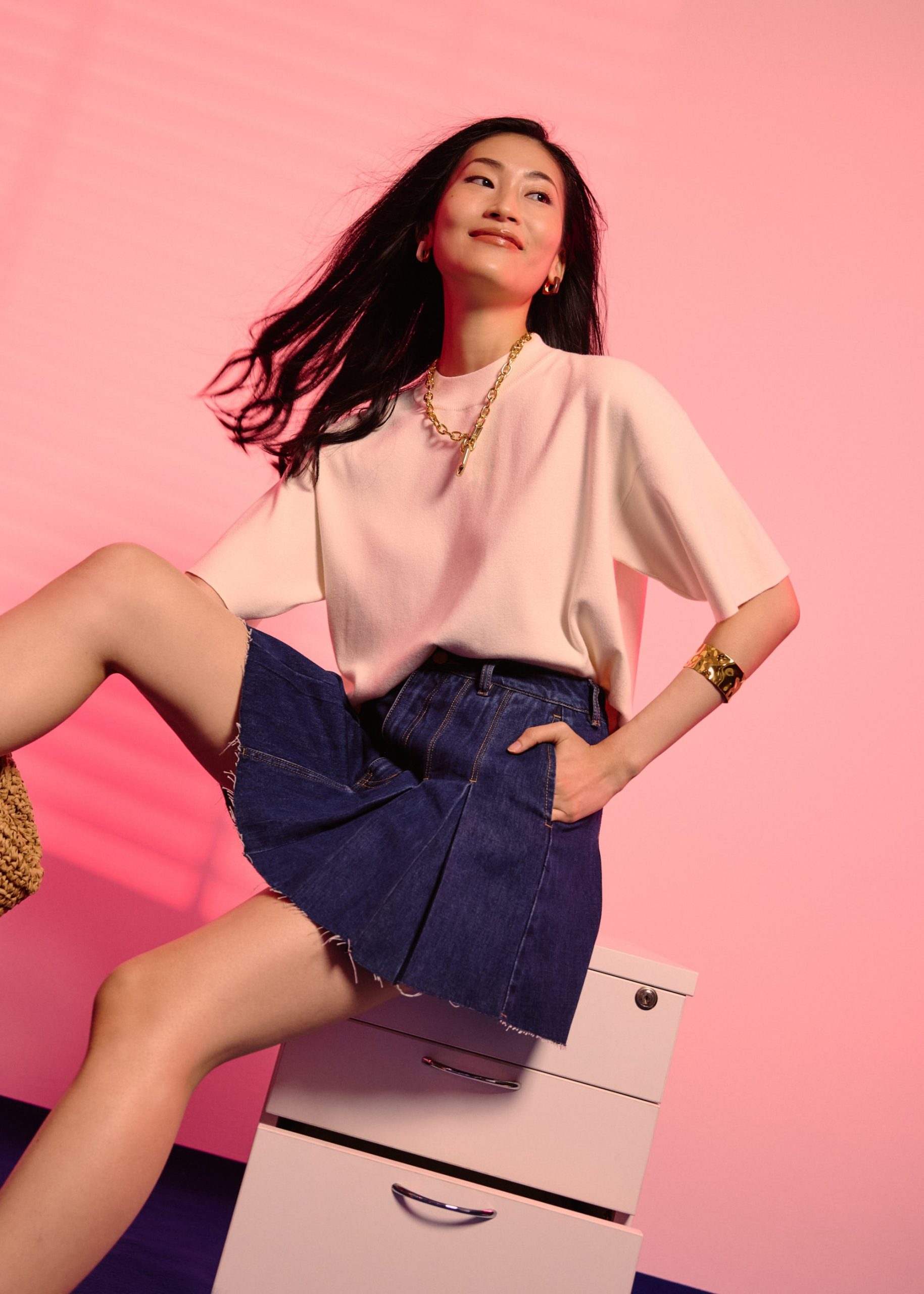Mia Relaxed Knit Mock Neck Tee