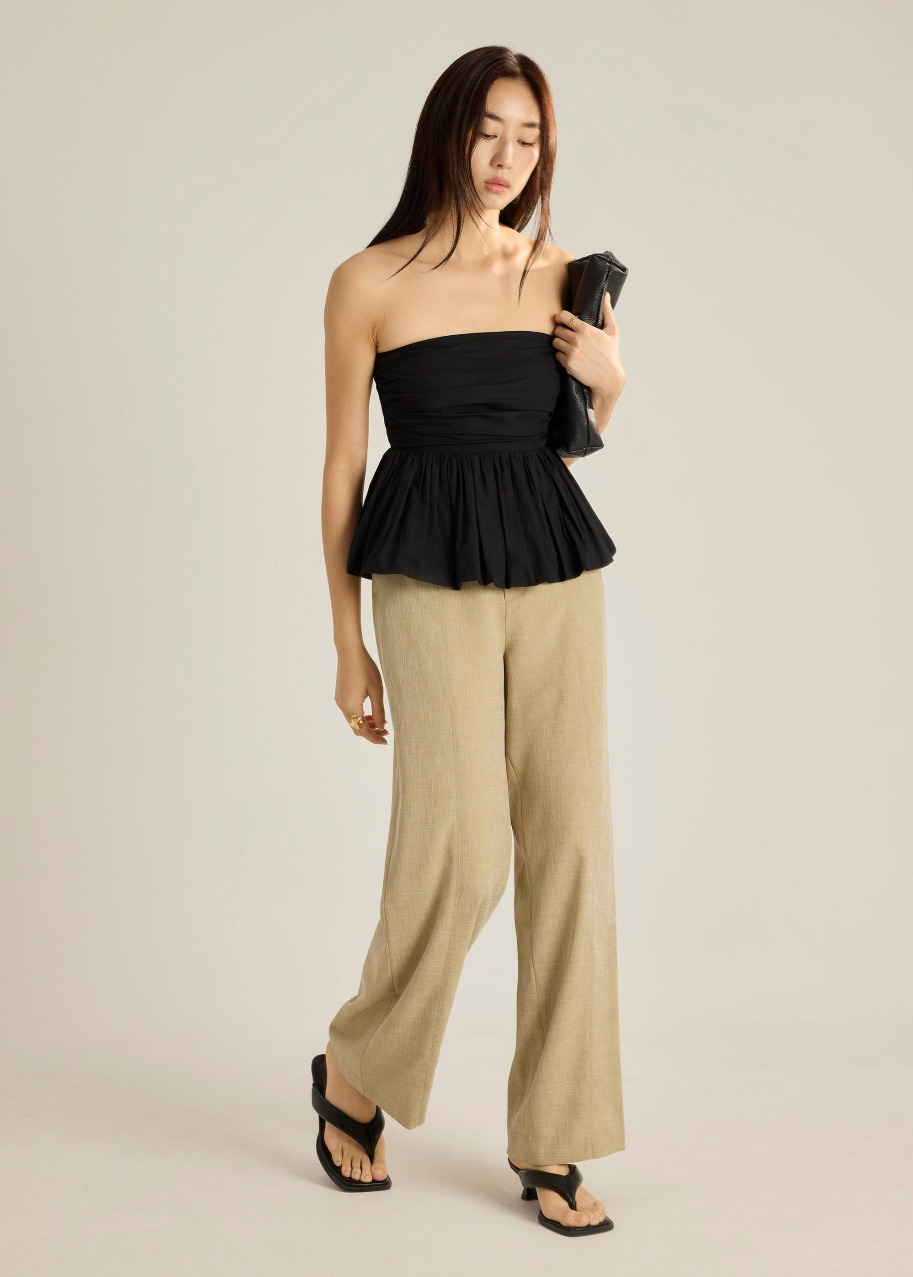 BraFree by LB Poplin Peplum Tube Top - Image 2