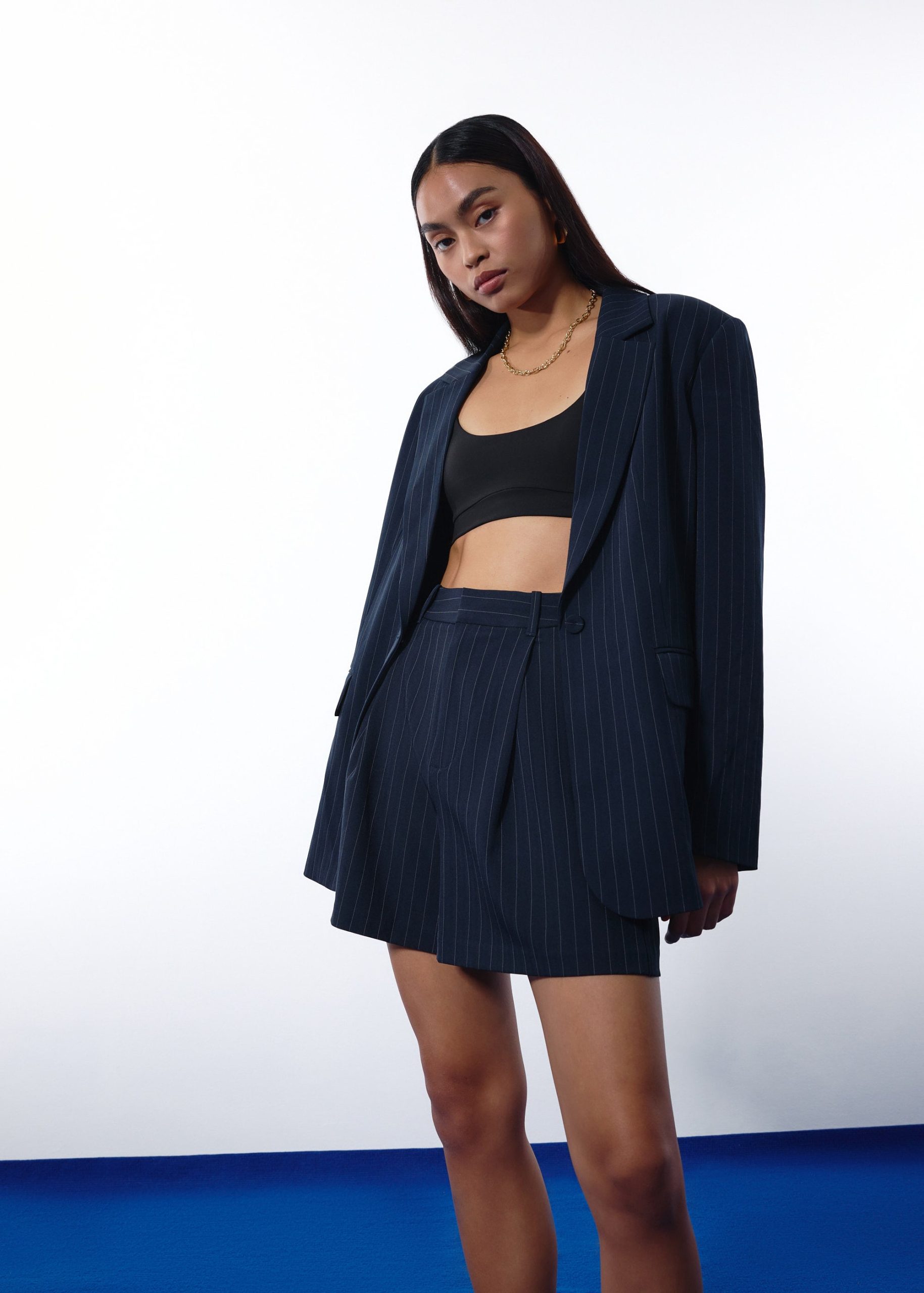 Lei Elastic Tailored Pinstripe Bermuda Shorts - Image 9