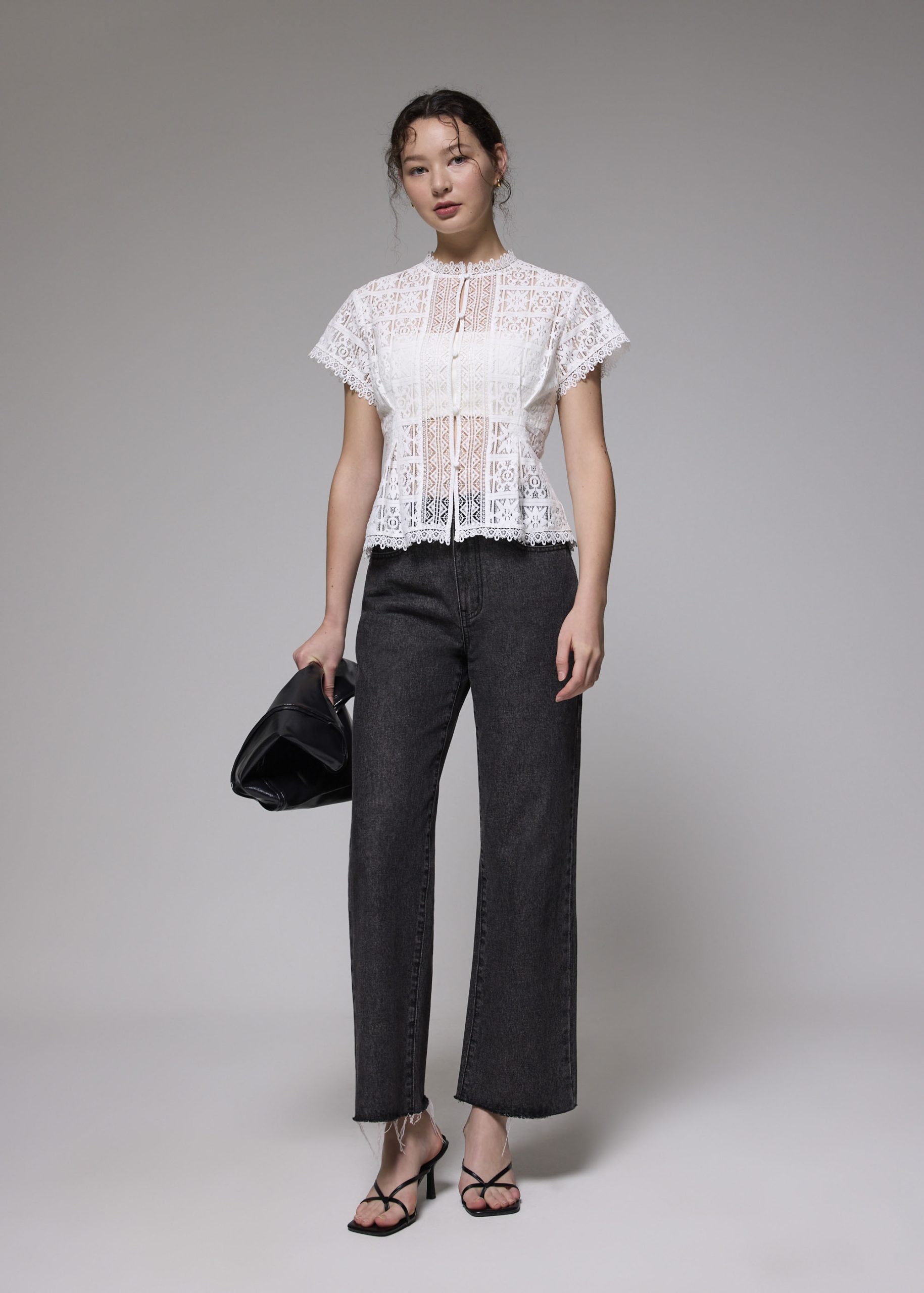 Lace Round Neck Fit & Flare Top - Image 21