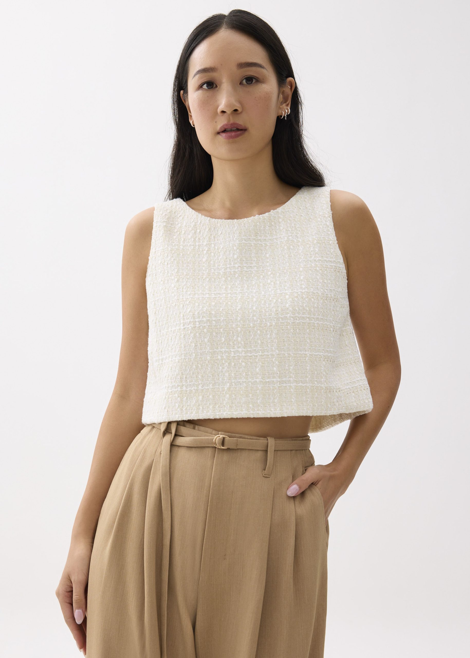 Kaori Tweed Crop Shell Top - Image 5