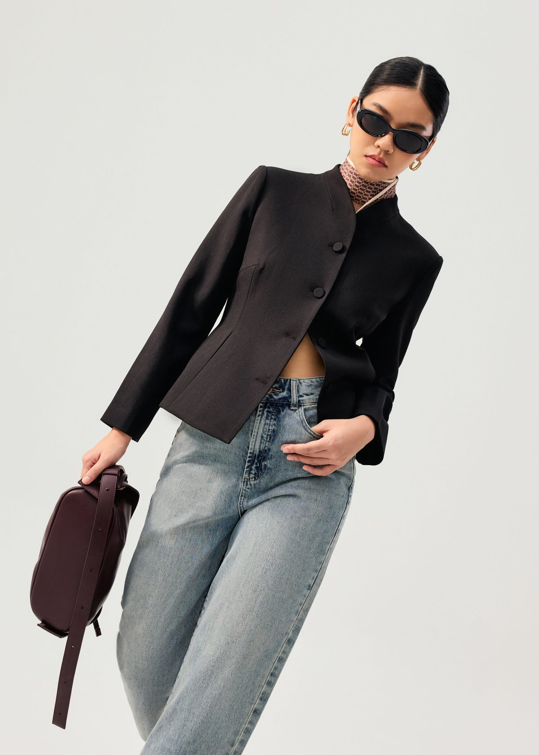 RuchedReady® Yue Mandarin Collar Cinched Jacket - Image 2