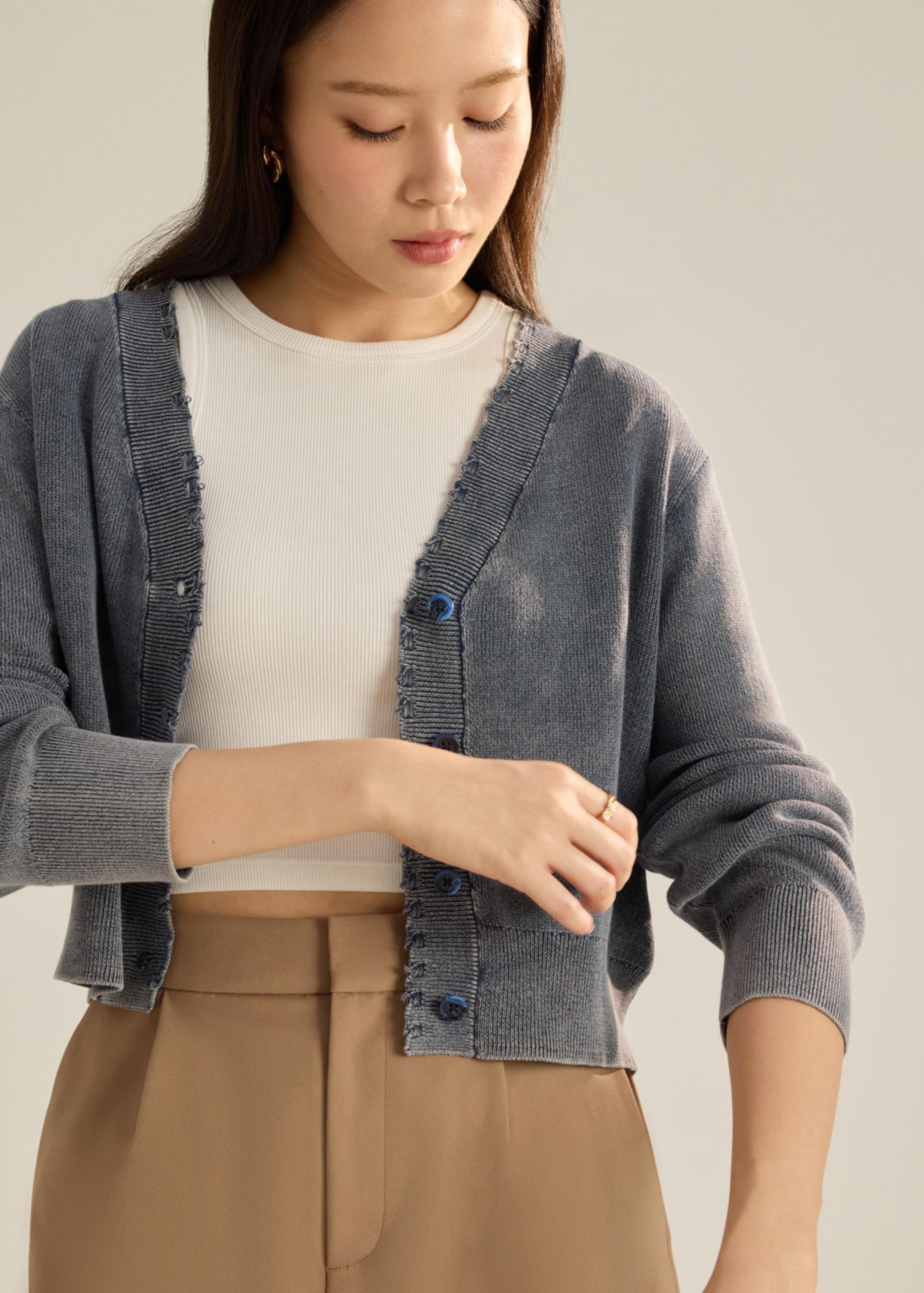 Distressed Knit Cardigan - Image 3